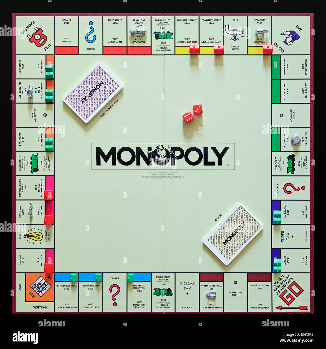 El monopolio, el original de la versión británica del popular juego de mesa de bienes comerciales. Foto de stock