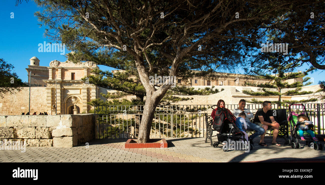 Puerta principal, Mdina, Malta, Foto de stock