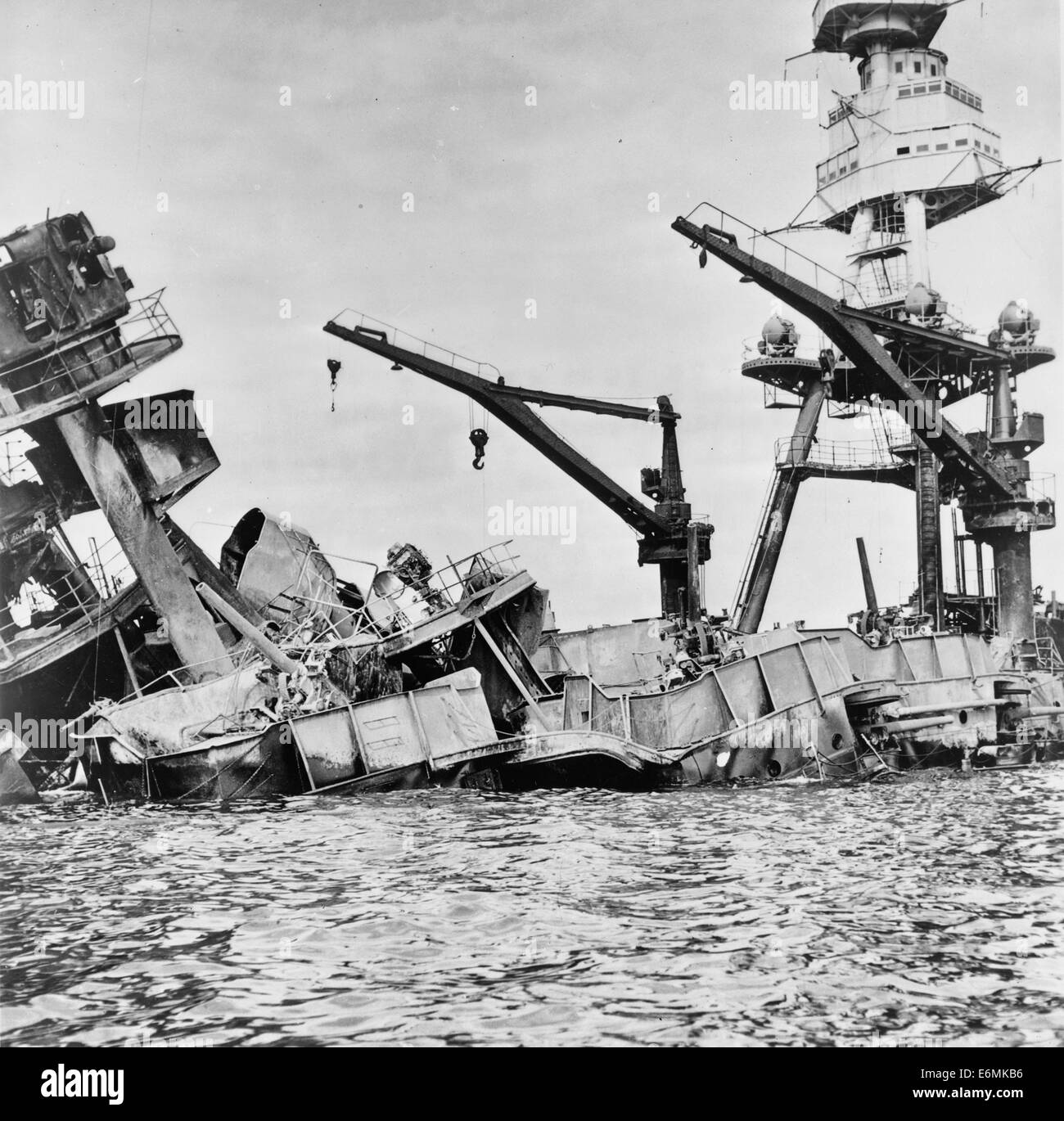 Los restos del USS Arizona, Pearl Harbor, Hawai el 7 de diciembre de 1941 Foto de stock