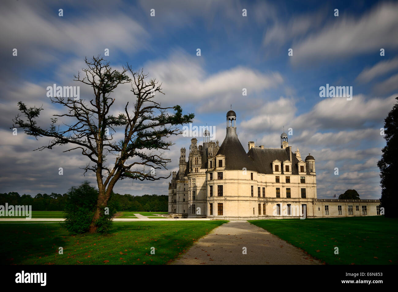 Francia château de Chambord : uno de los más famosos castillos en el Valle del Loira. Foto de stock