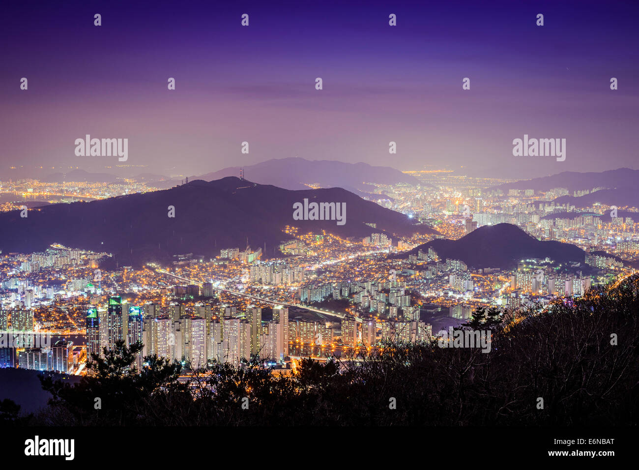 Busan, Corea del Sur paisaje urbano. Foto de stock