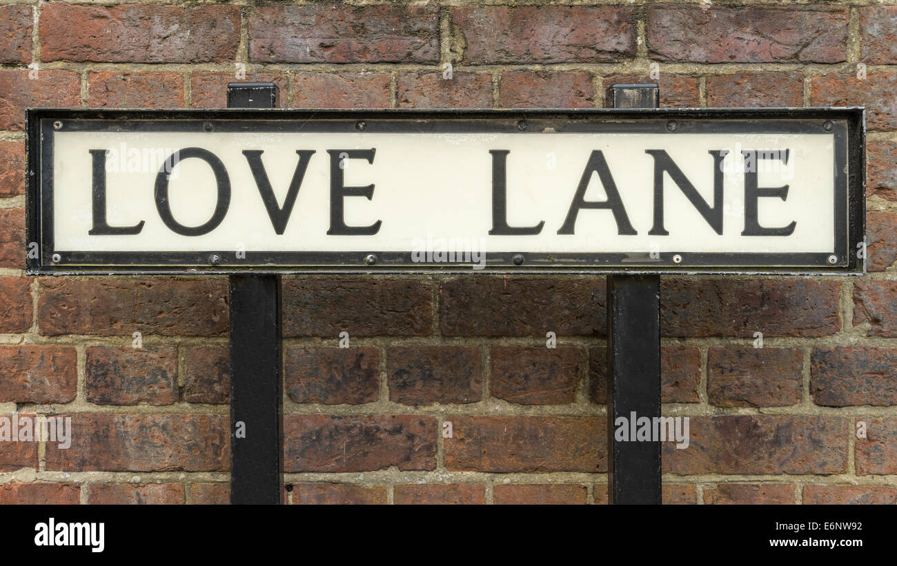 Love Lane calle signo Foto de stock