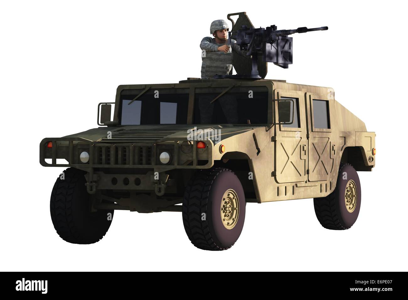 Gunner en Humvee Foto de stock