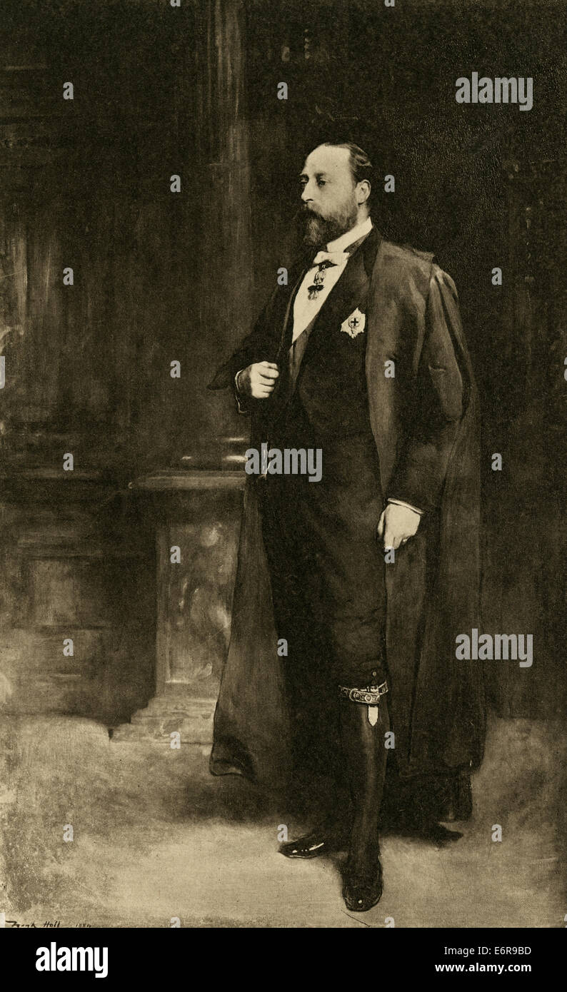 Edward VII (Albert Edward; 9 de noviembre de 1841 - 6 de mayo de 1910) era el Rey del Reino Unido y los dominios británicos. Foto de stock