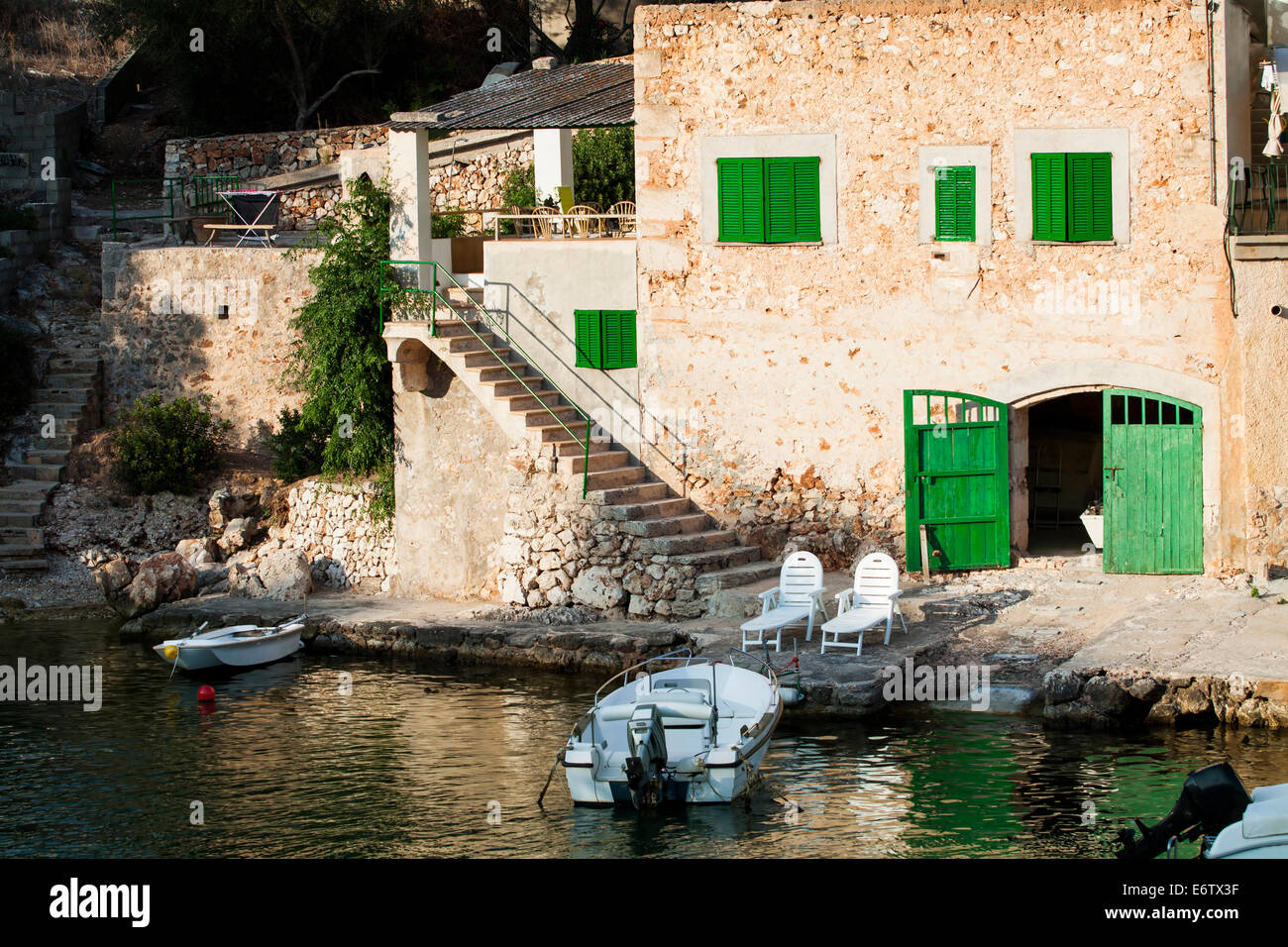 Puerto de Cala Figuera, aldea de pescadores, Mallorca, España Foto de stock
