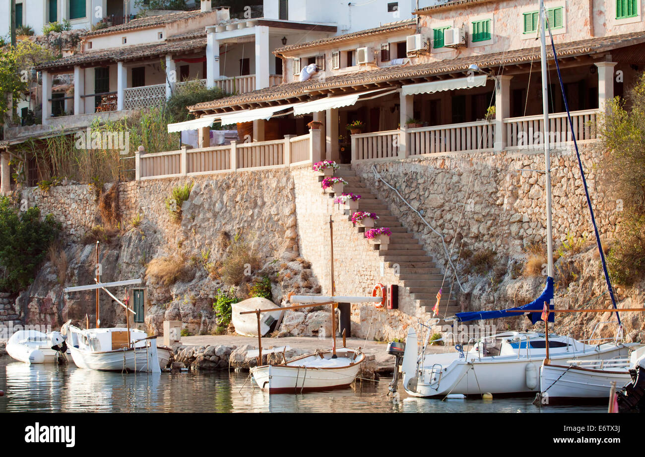 Puerto de Cala Figuera, aldea de pescadores, Mallorca, España Foto de stock