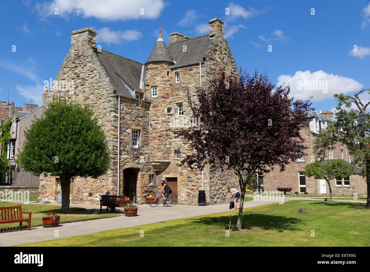 María, Reina de los Escoceses visitor center, Jedburgh, Roxburghshire, Scottish Borders, Escocia. Queen Mary permaneció en esta casa en 156 Foto de stock
