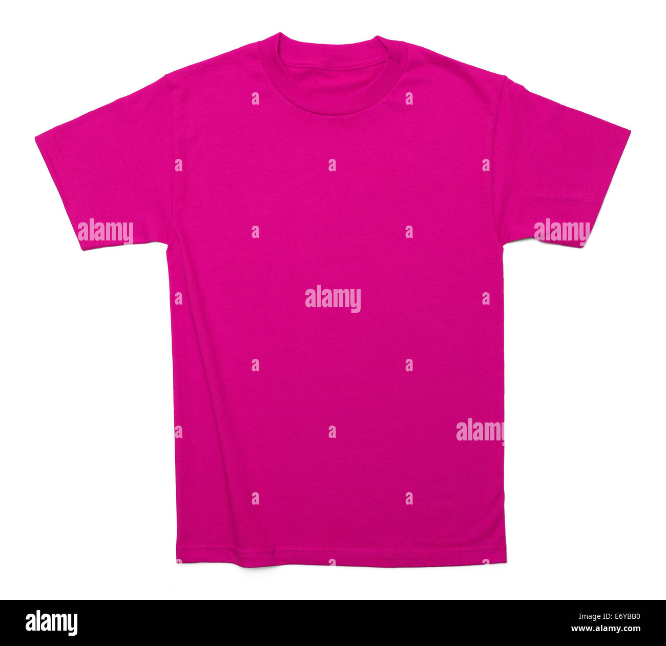 Camiseta de algodón rosa con copia espacio aislado sobre fondo blanco. Foto de stock