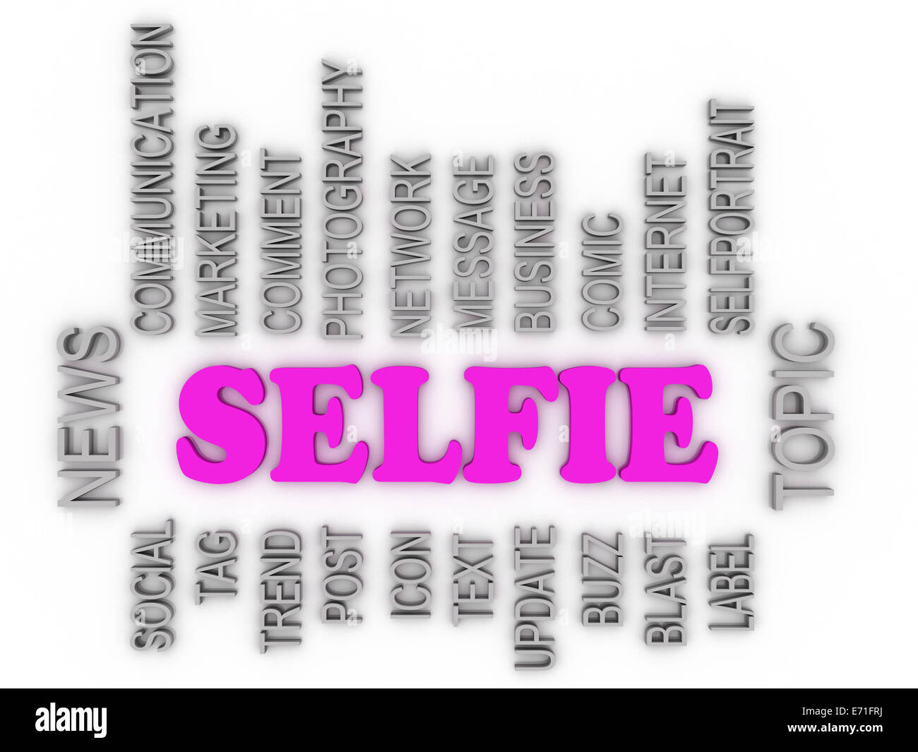 Imagen 3D sobre tema Selfie Foto de stock