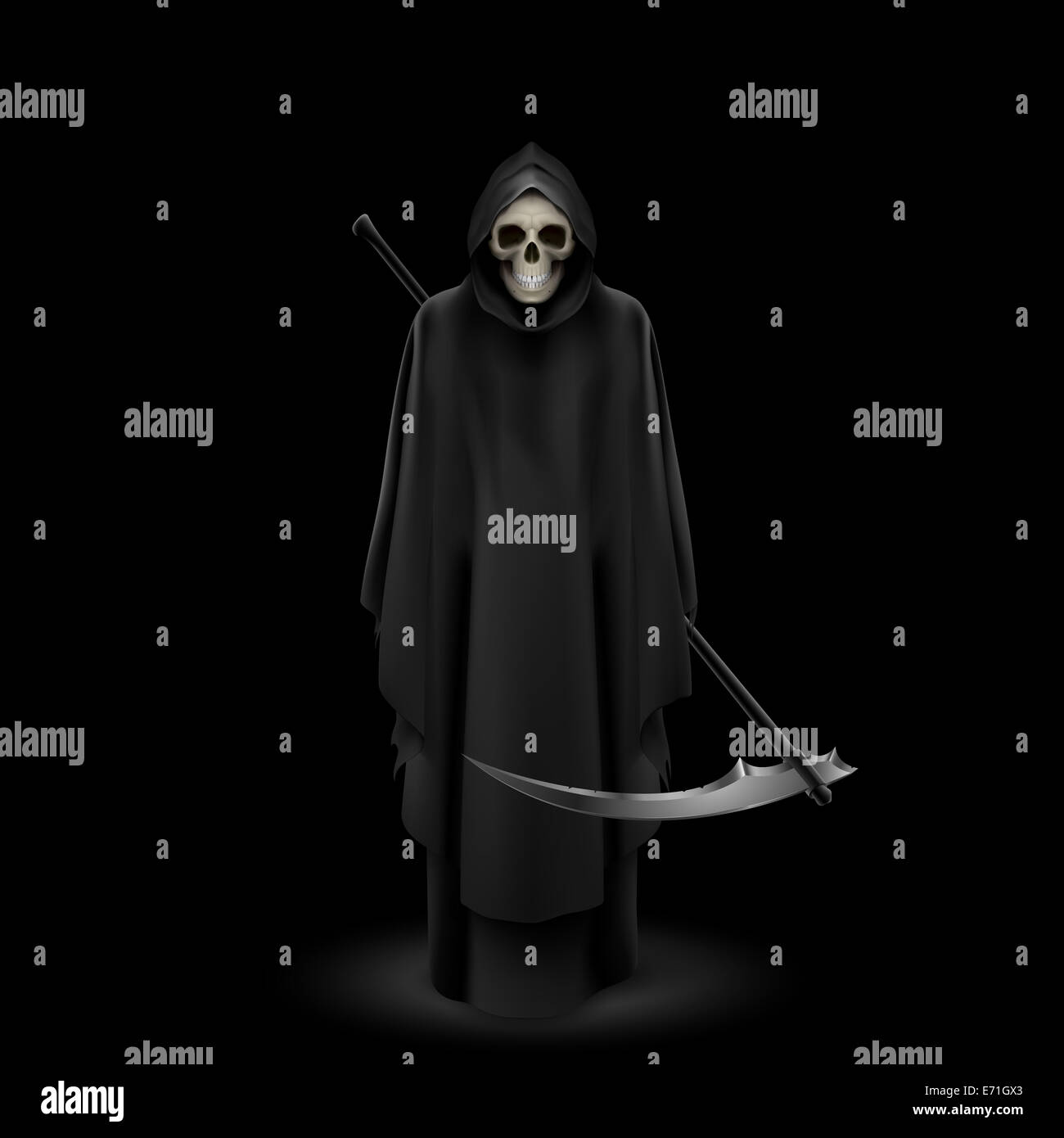 Fotos De La Muerte Con Guadaña El ángel de la muerte con una guadaña en sus manos sobre fondo negro  Fotografía de stock - Alamy