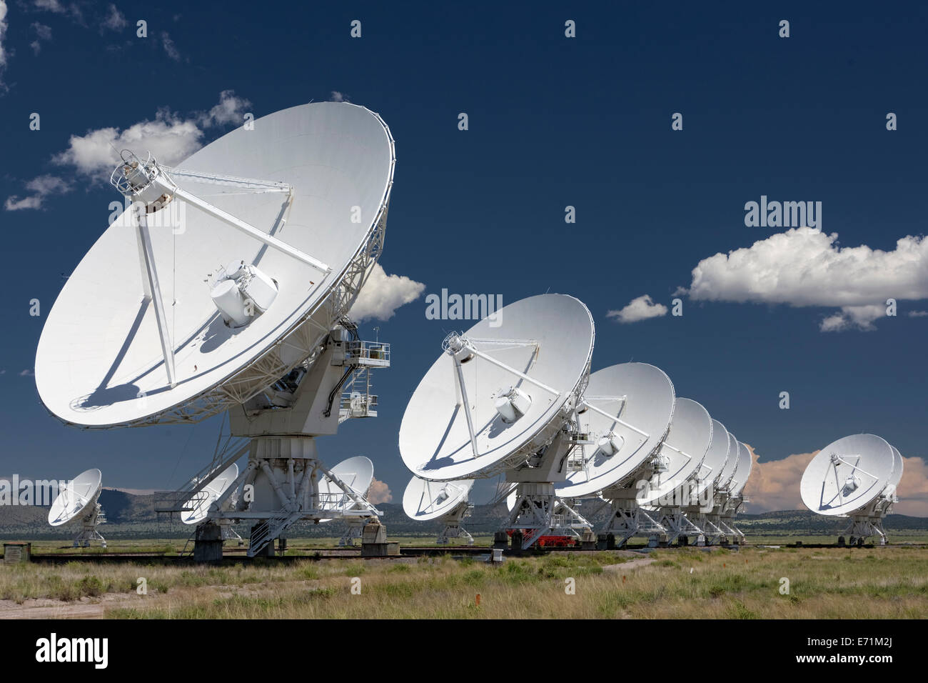 El VLA (Very Large Array - Radio Telescopio en Socorro, Nuevo México Foto de stock