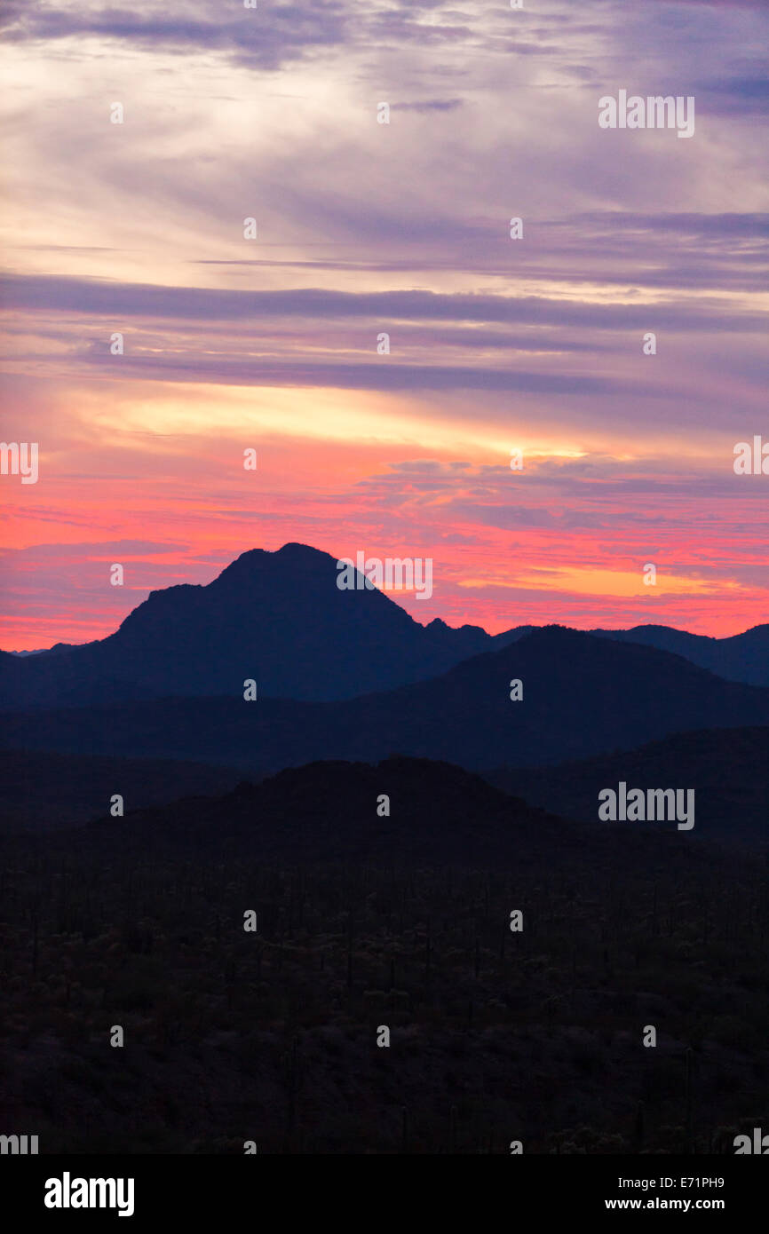 El desierto de Mojave en California Sunset - EE.UU. Foto de stock