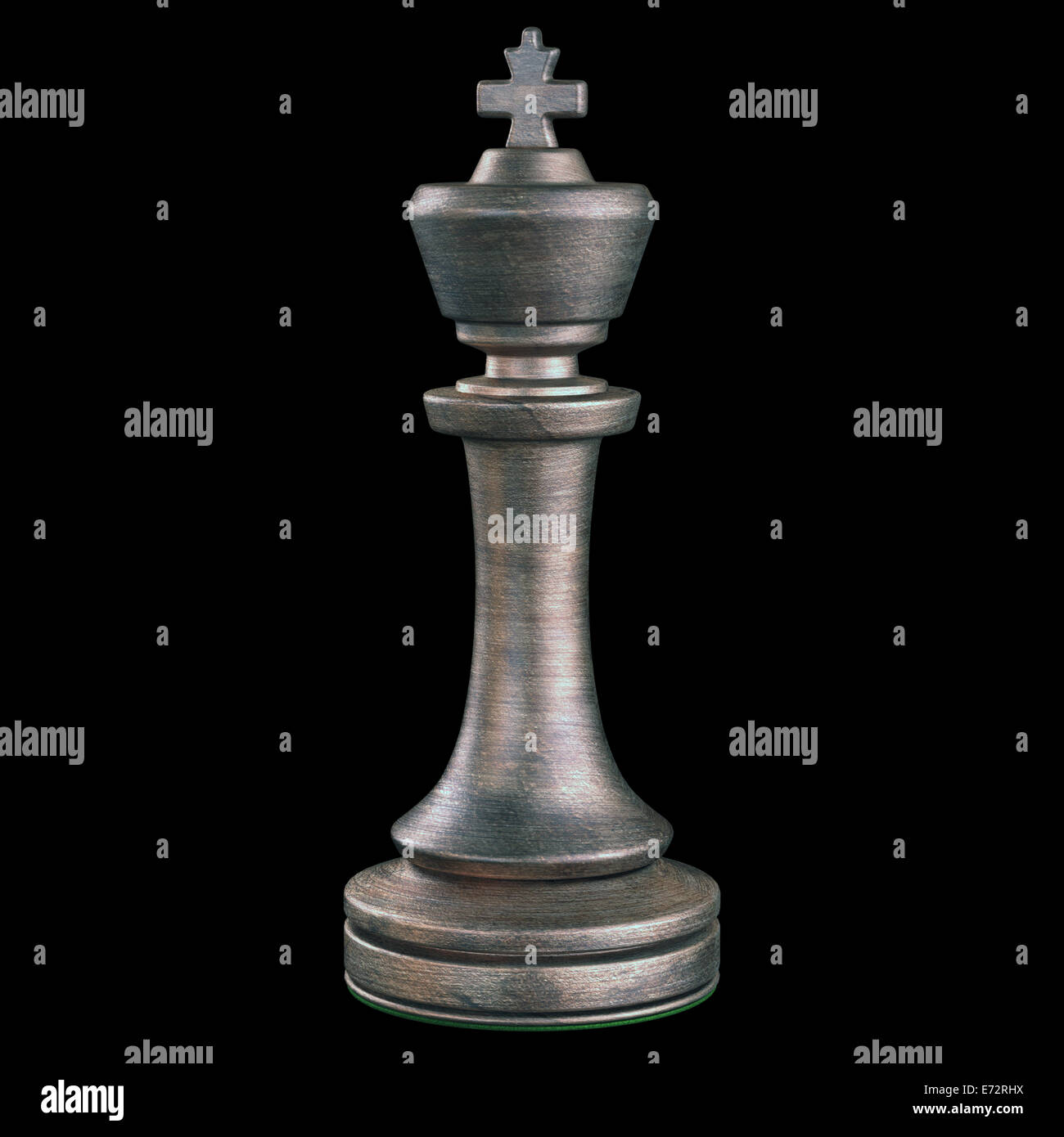 Pieza de ajedrez metálicos aislados. Trazado de recorte incluido. Foto de stock