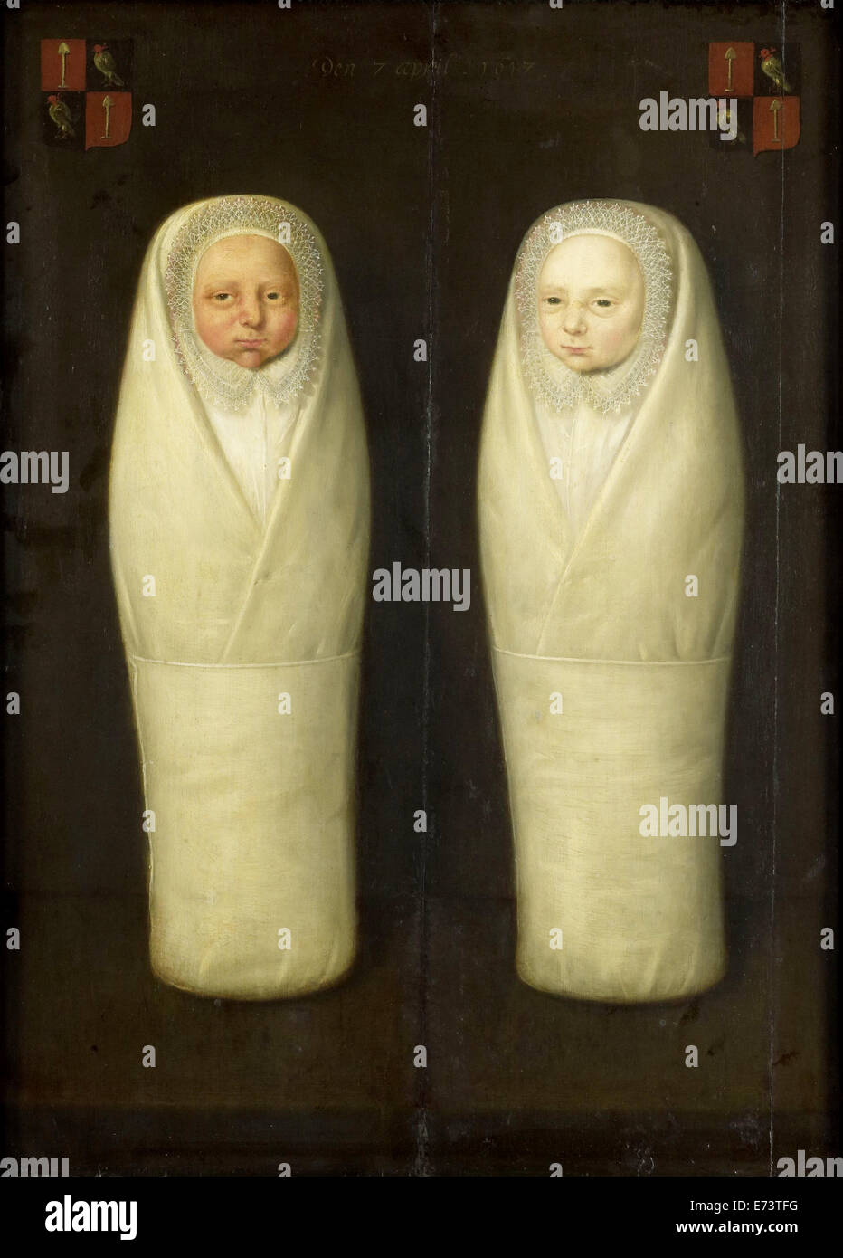 Un envuelva gemelos - los niños que morían de Jacob de Graeff y Aeltge. Boelens. ca. Rijksmuseum 1617 - sólo para uso editorial. Foto de stock