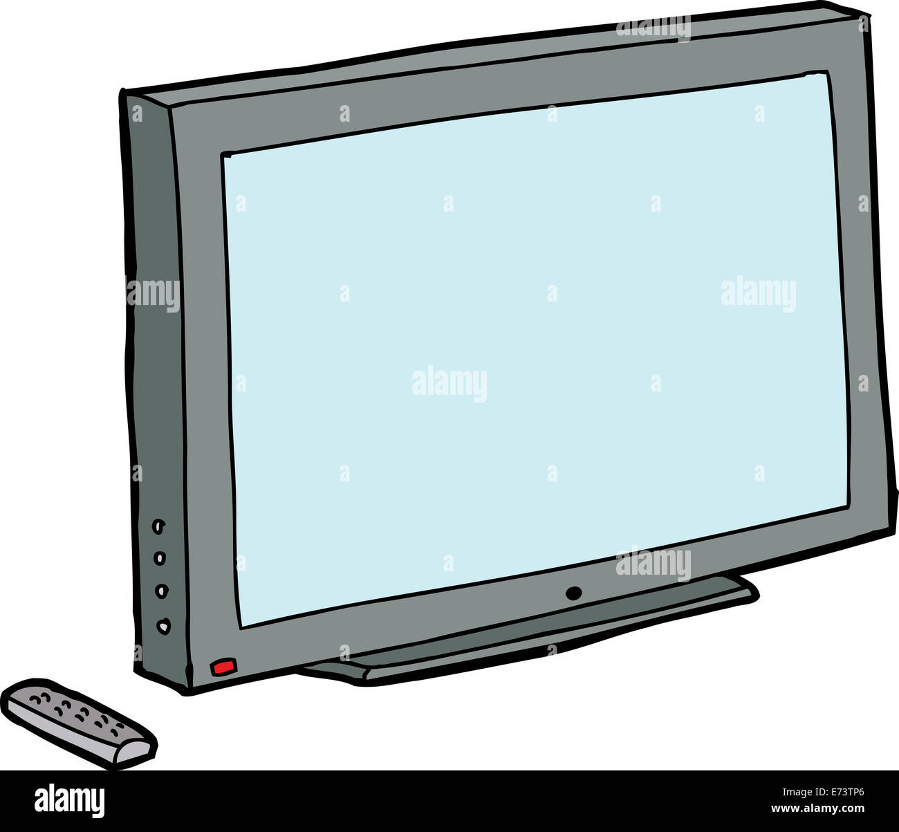 Pantalla de TV de dibujos animados aislada con control remoto sobre blanco  Fotografía de stock - Alamy