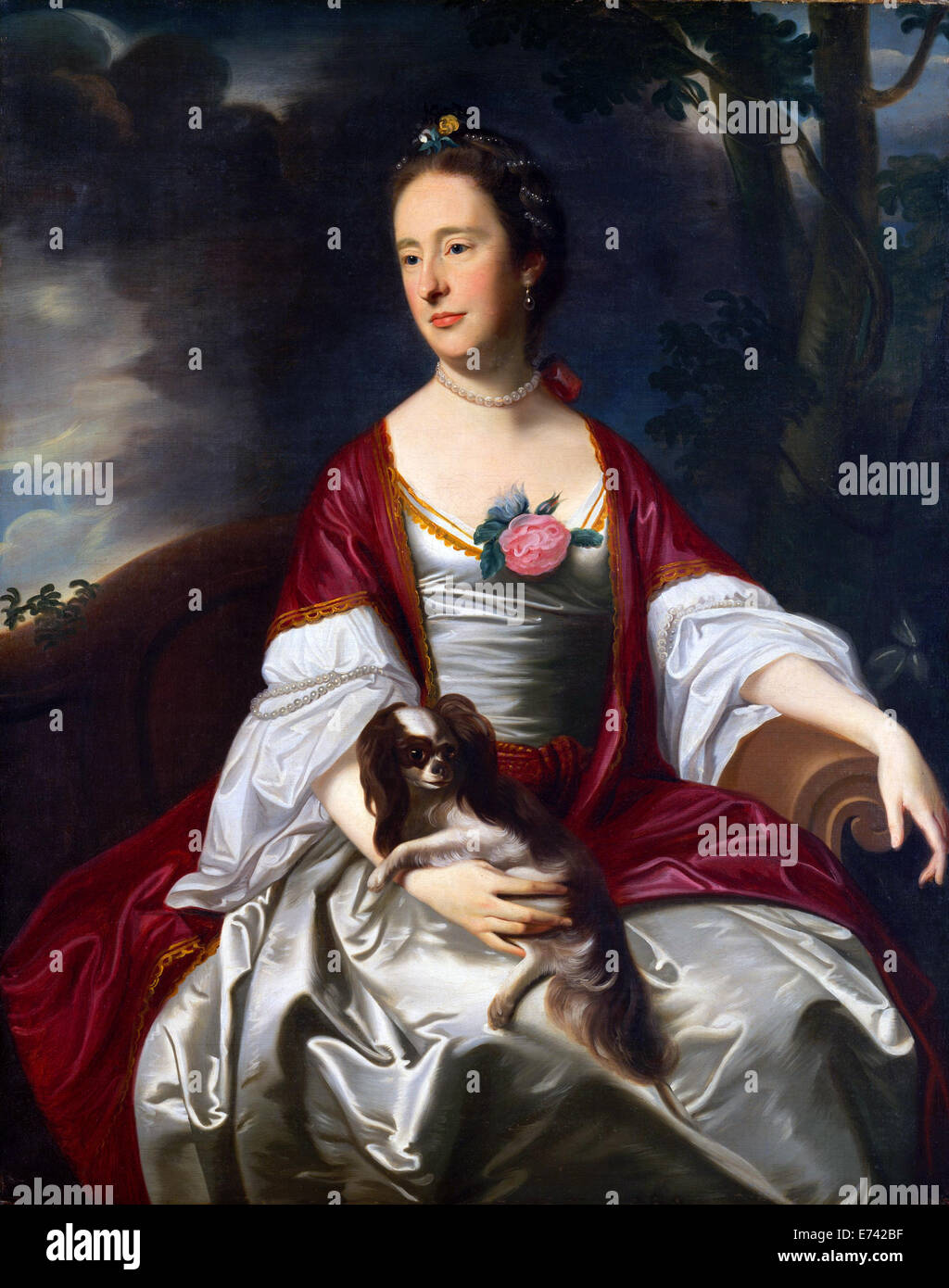 La Sra. Jerathmael Bowers - por John Singleton Copley, 1763 Foto de stock