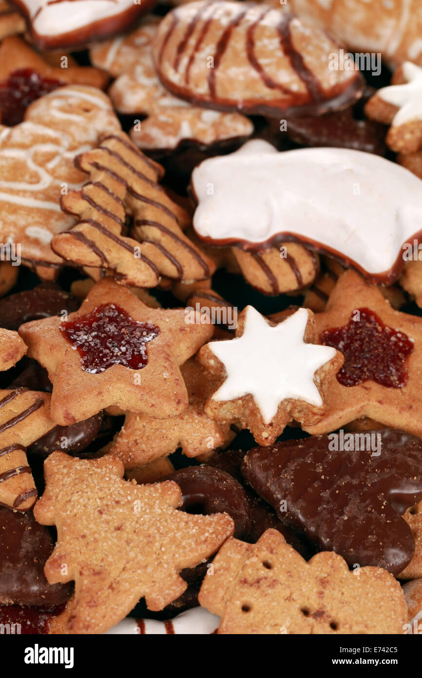 Grupo de galletas de Navidad con el enfoque selectivo Foto de stock