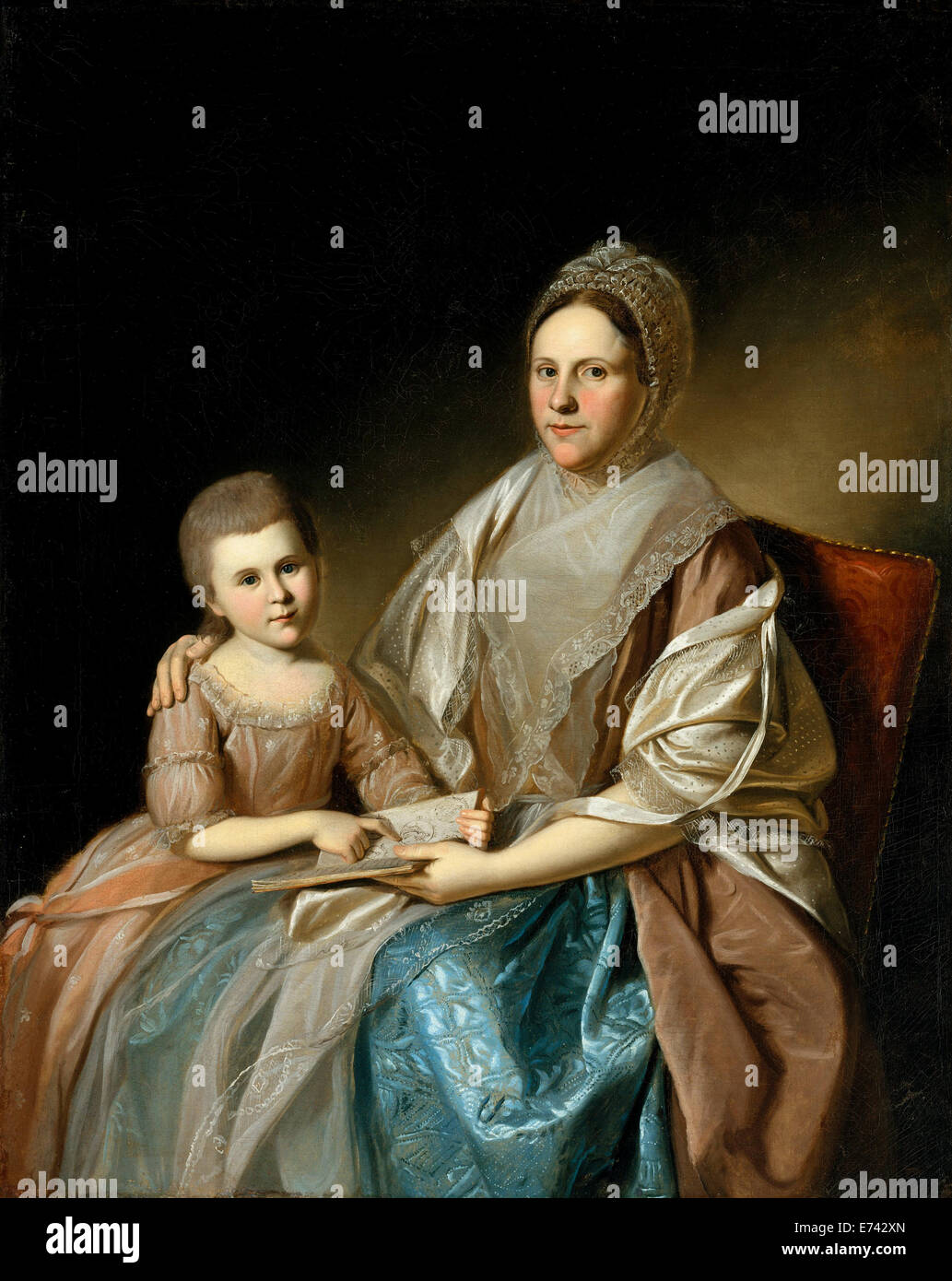 La Sra. Samuel Mifflin y su nieta Rebecca Mifflin Francisco - por Charles Willson Peale, 1777 Foto de stock