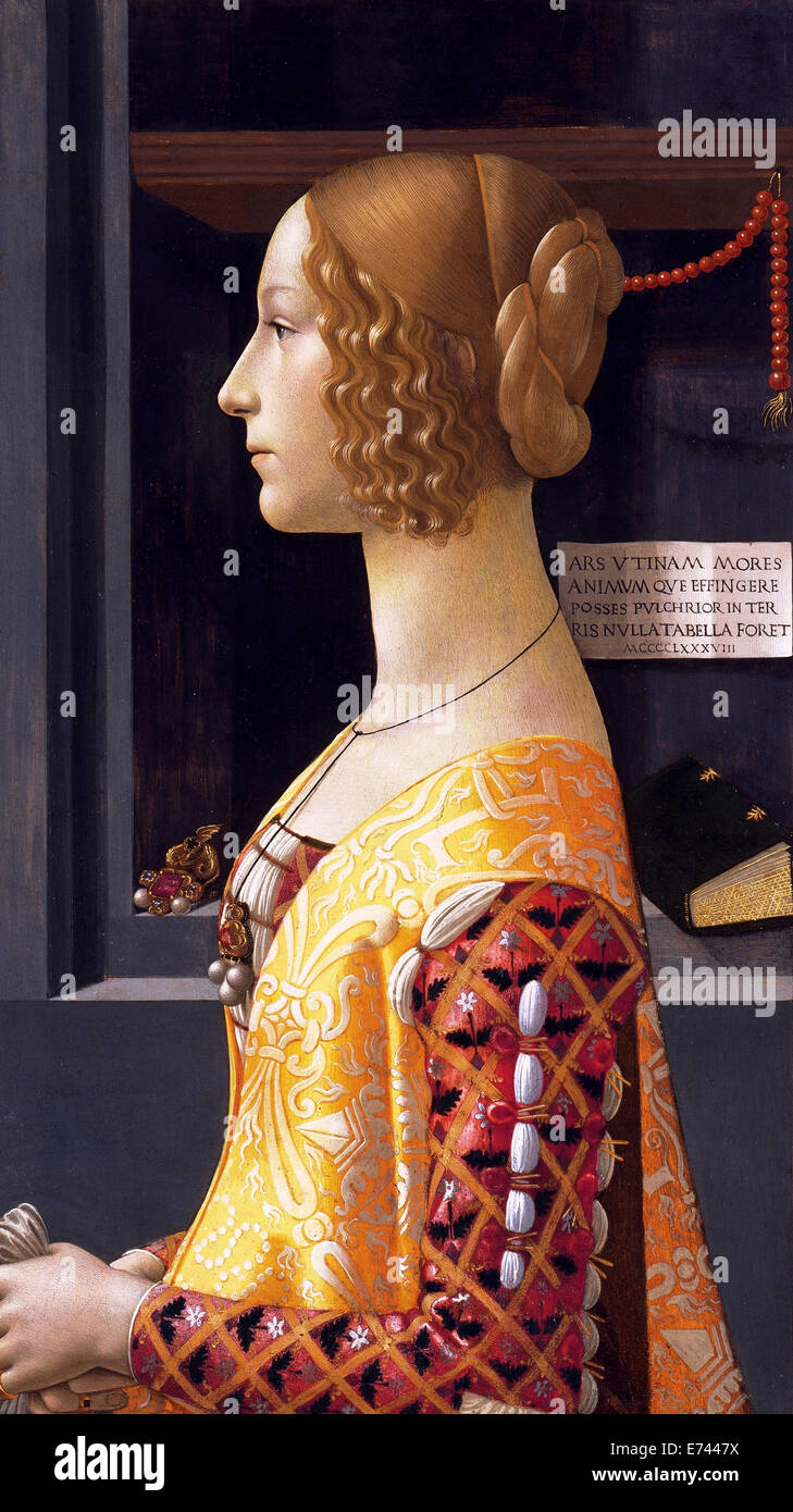 Retrato de Giovanna Tornabuoni - por Domenico Ghirlandaio, 1488 Foto de stock