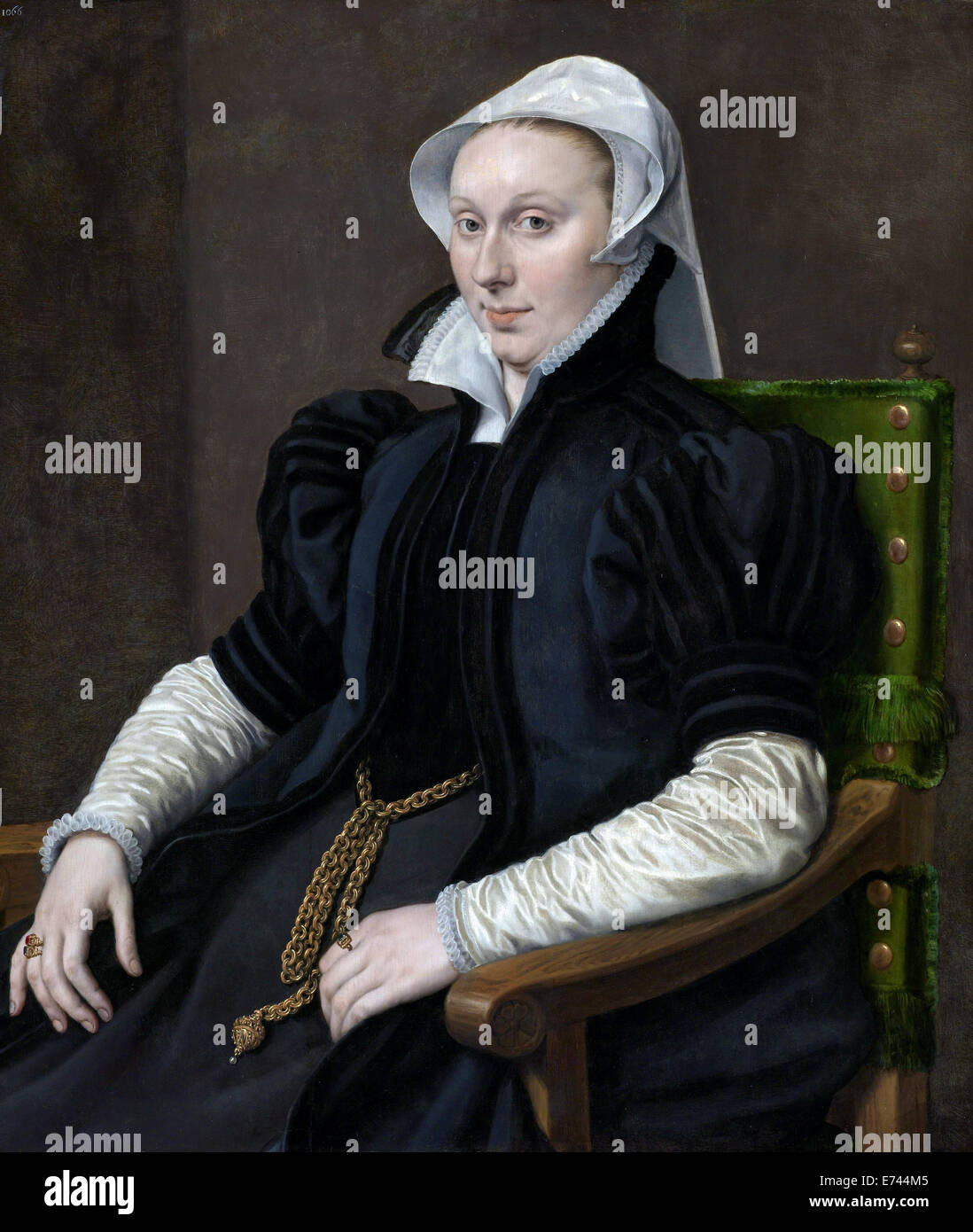 Retrato de Anne Fernely - por Antonio Moro, 1560 - 1565 Foto de stock