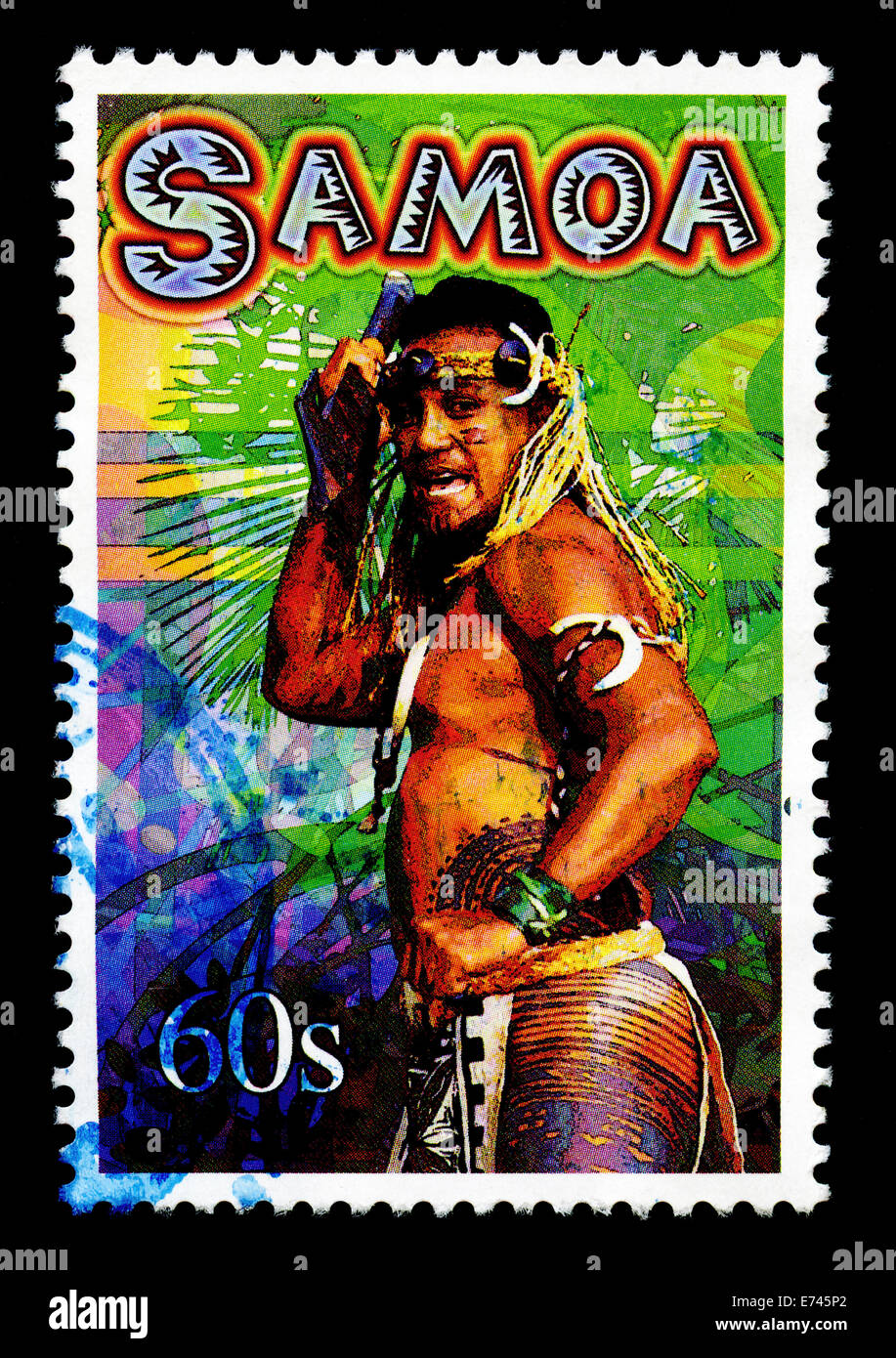 Samoa sello representando a la gente local. Foto de stock