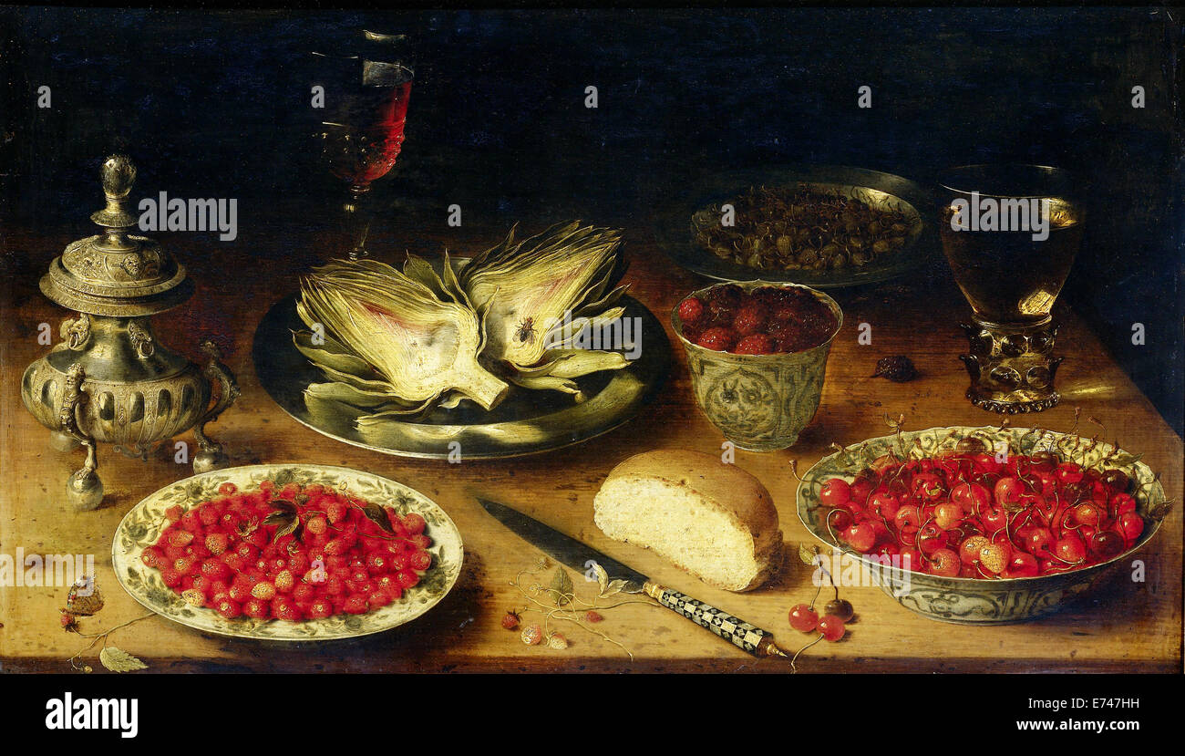 Still Life - atribuido a Osias Beert, 1600 - 1624 Foto de stock