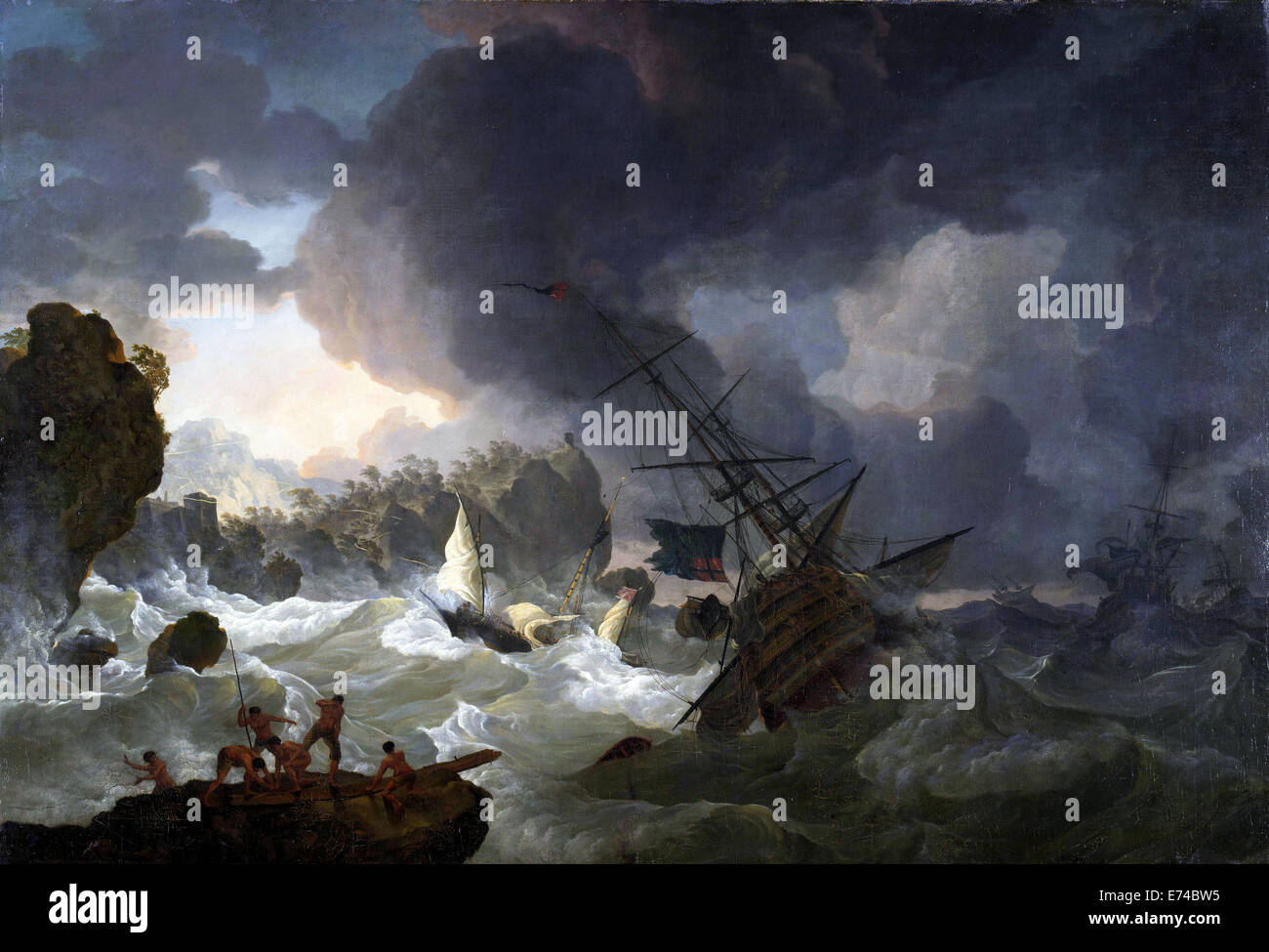 El naufragio - Por Hendrik Kobell, 1775 Foto de stock