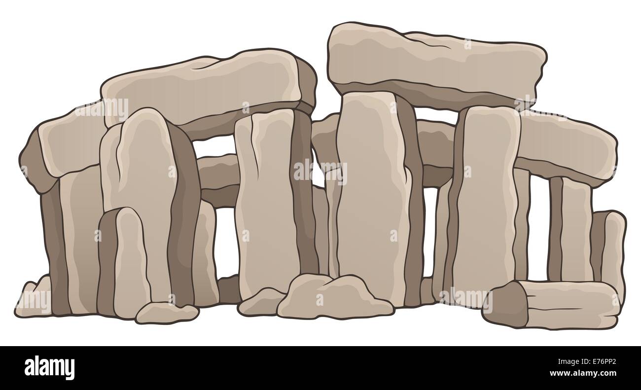 Monumento de piedra antiguo Tema 1 - ilustración ilustración. Foto de stock