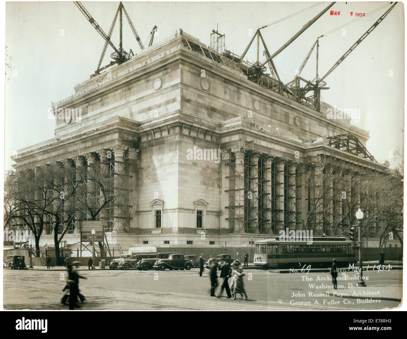Fotografía del Edificio de Archivos Nacionales construyendo, Foto de stock