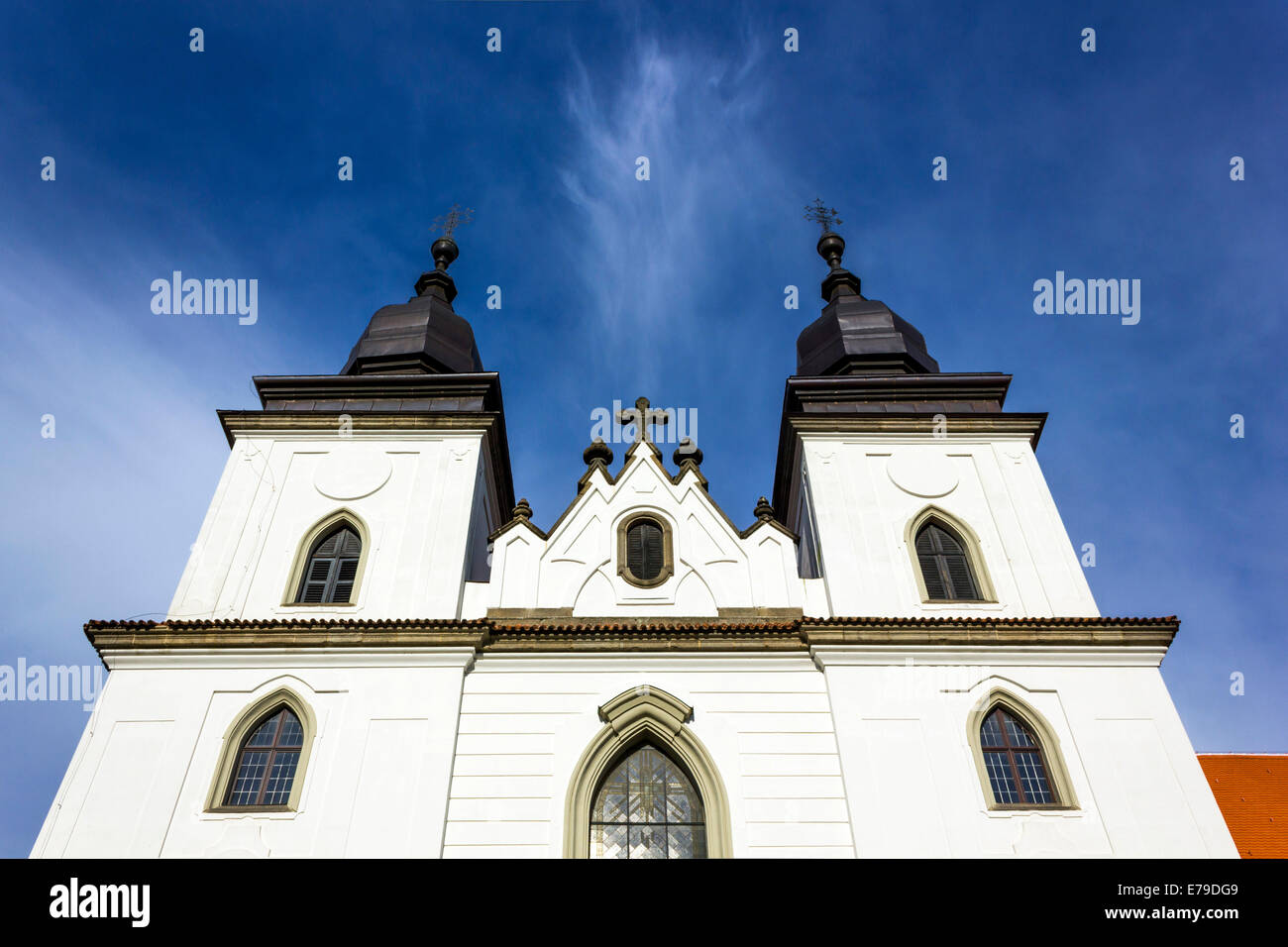 La Basílica de San Procopio, Sitio del Patrimonio Mundial de la UNESCO, Trebic, región Vysocina, República Checa Foto de stock