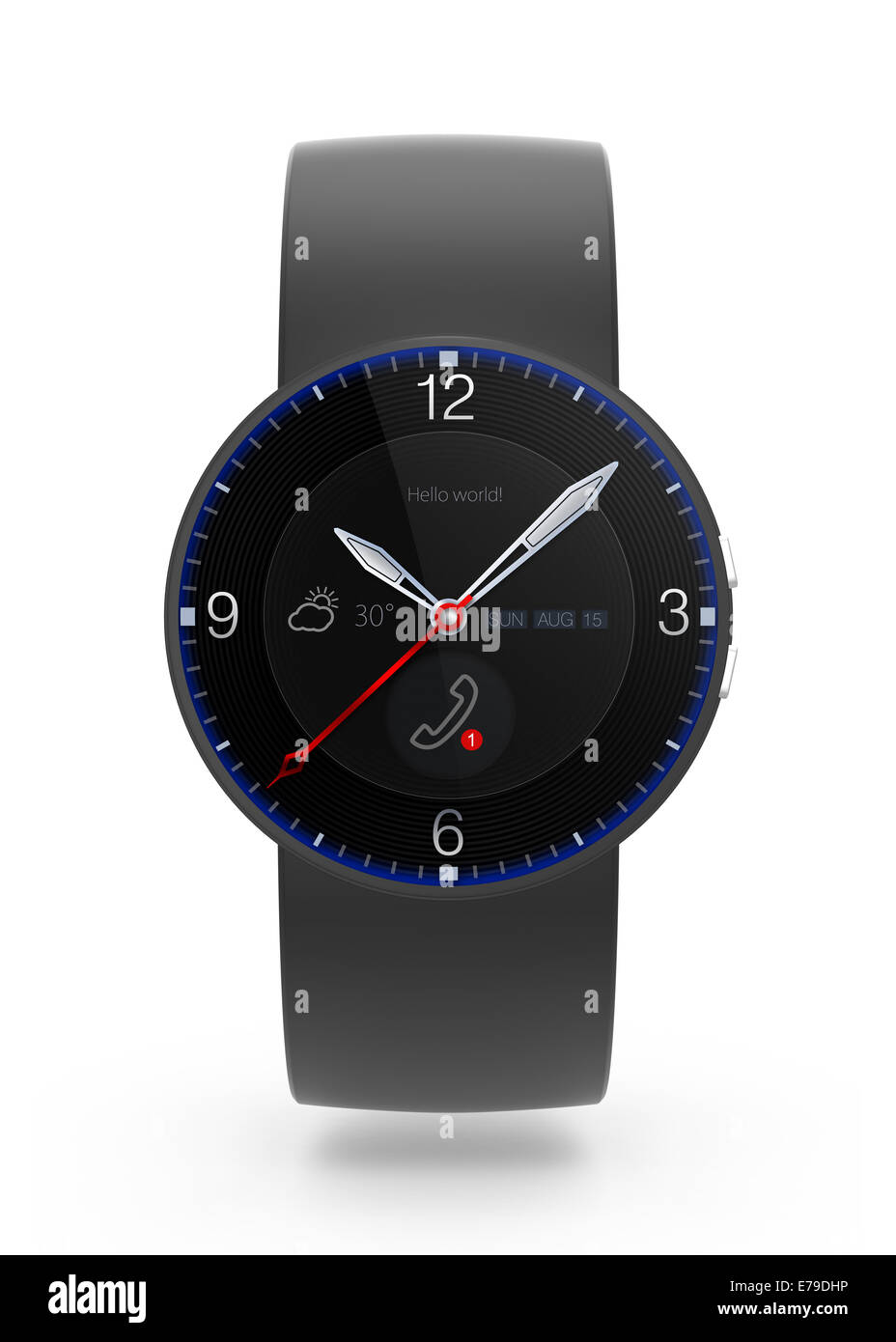 Smart Watch negro con dial analógico mostrar Foto de stock