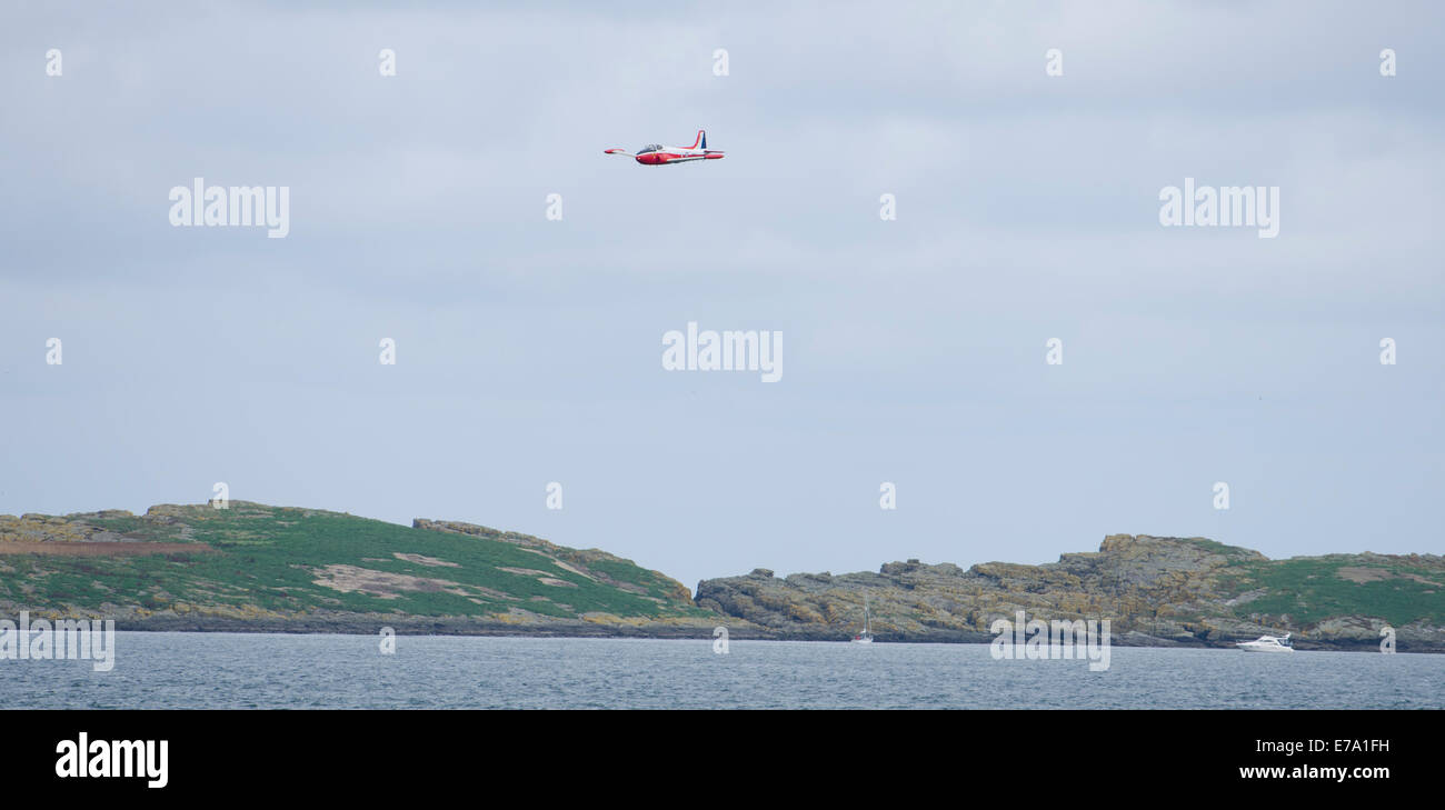 Jet ProvostT3 en la pantalla de ondas Airshow Portrush Co.Antrim Irlanda del Norte Septiembre 2014 Foto de stock