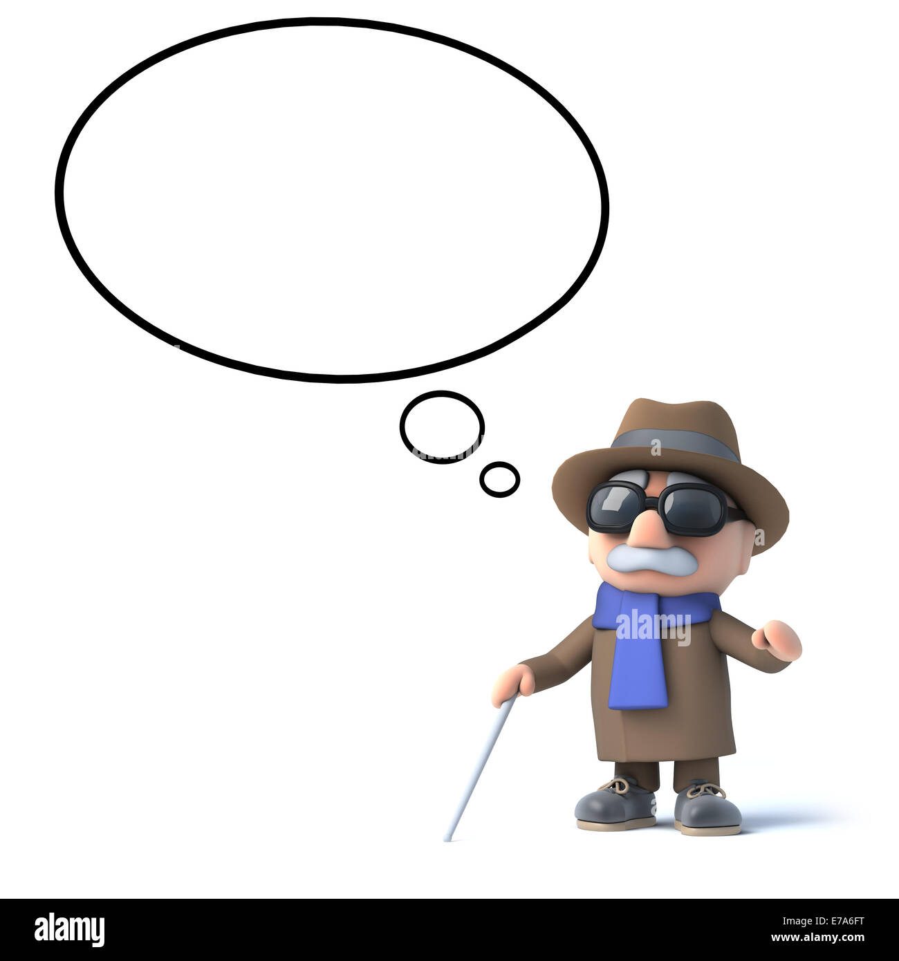 Hombre ciego con un palo blanco fotografías e imágenes de alta