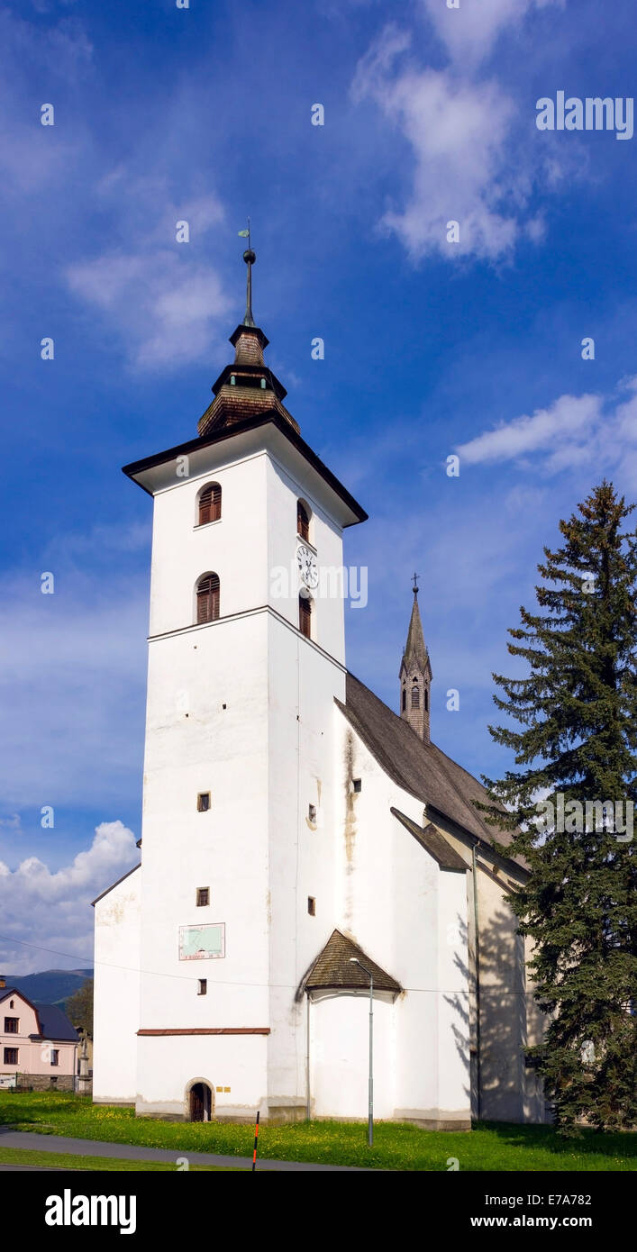 La iglesia de San Juan Bautista, Velke Losiny, Sumperk distrito, región Olomoucky, República Checa Foto de stock