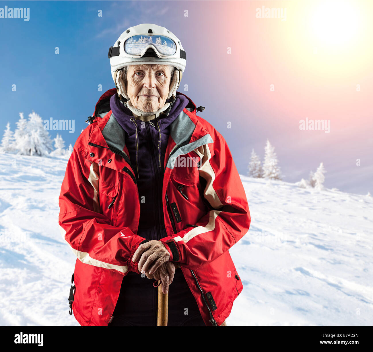 Hombre con gafas de esquí de nieve ropa de invierno, esquí Fotografía de  stock - Alamy