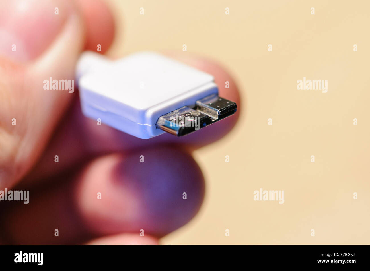 Un conector USB3 utilizado en nuevos smartphones y cámaras Foto de stock