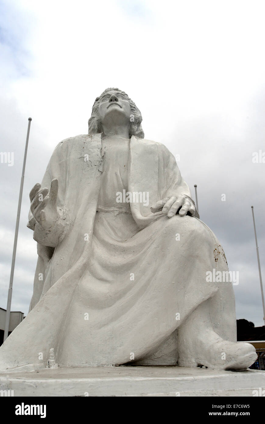 Christofer Colomb estatua Valparaiso Chile Foto de stock