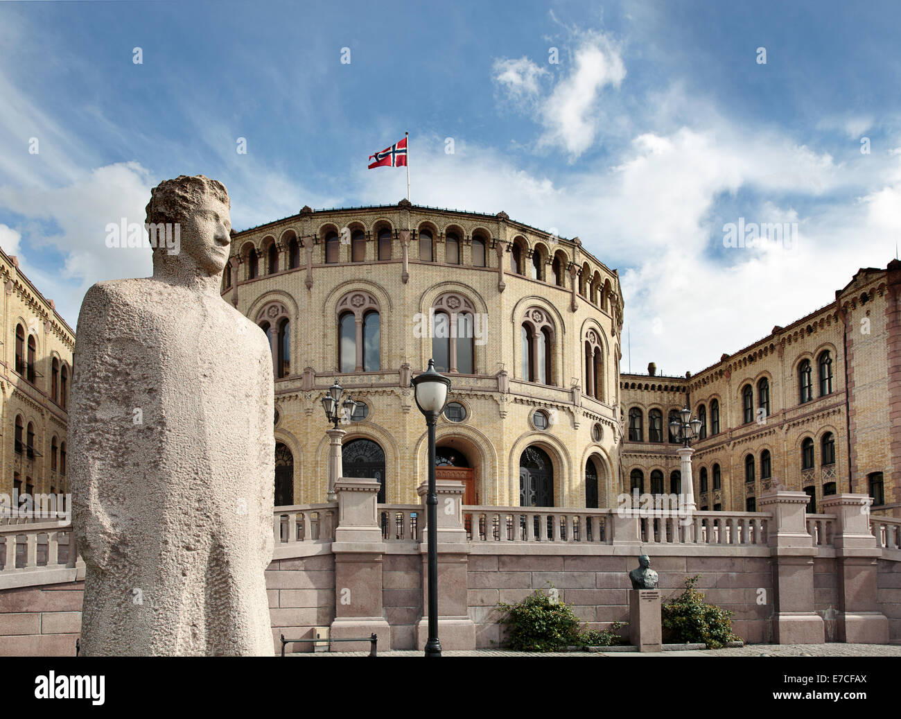 El Parlamento noruego. Oslo, Noruega Foto de stock