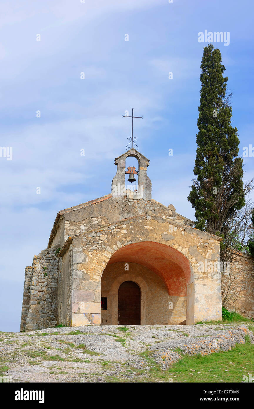 Saint-Sixte capilla, Eygalieres, Bouches-du-Rhone, Provence-Alpes-Côte d'Azur, en el sur de Francia, Francia Foto de stock