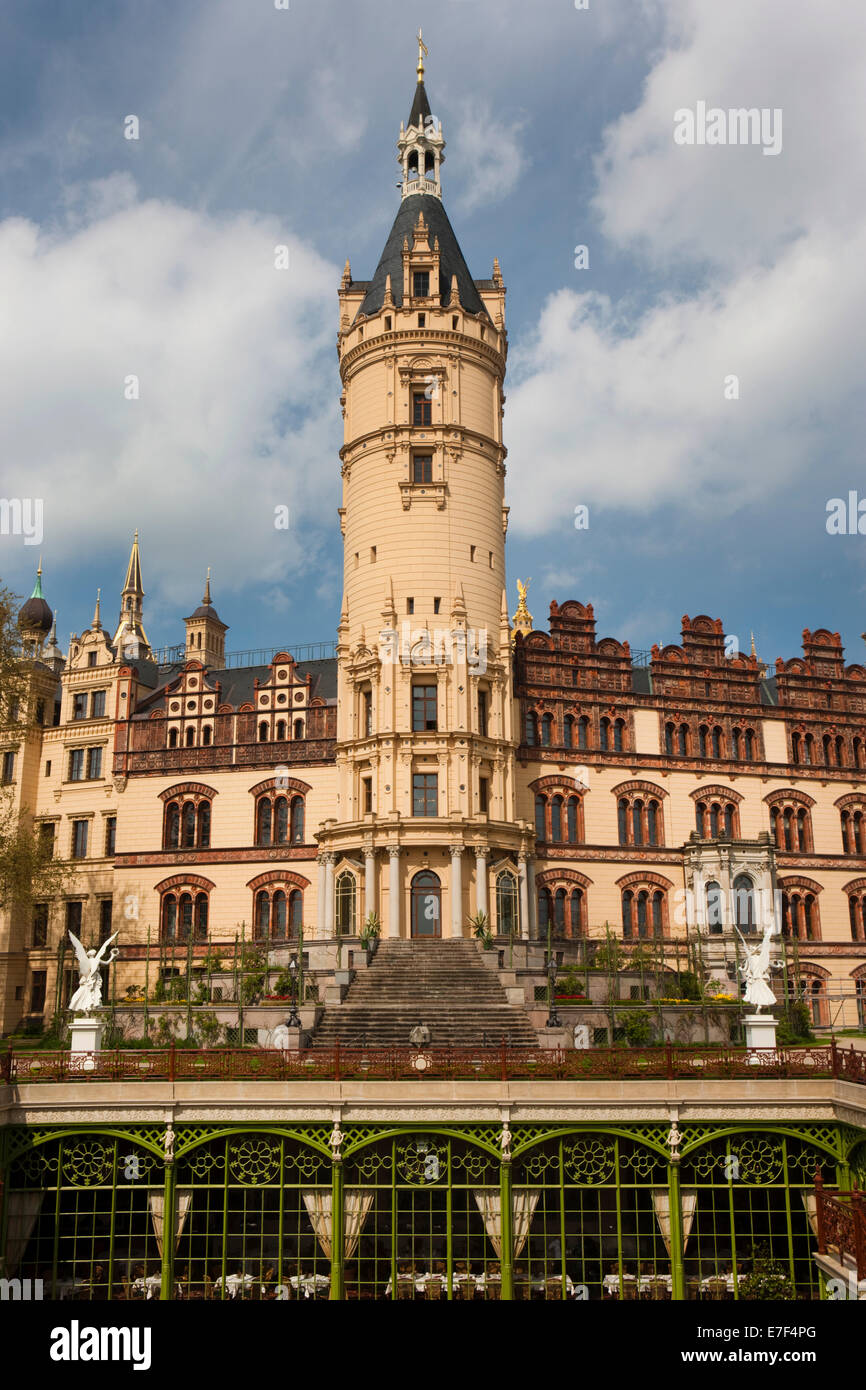 Castillo de Schwerin, Schwerin, Mecklemburgo-Pomerania Occidental, Alemania Foto de stock
