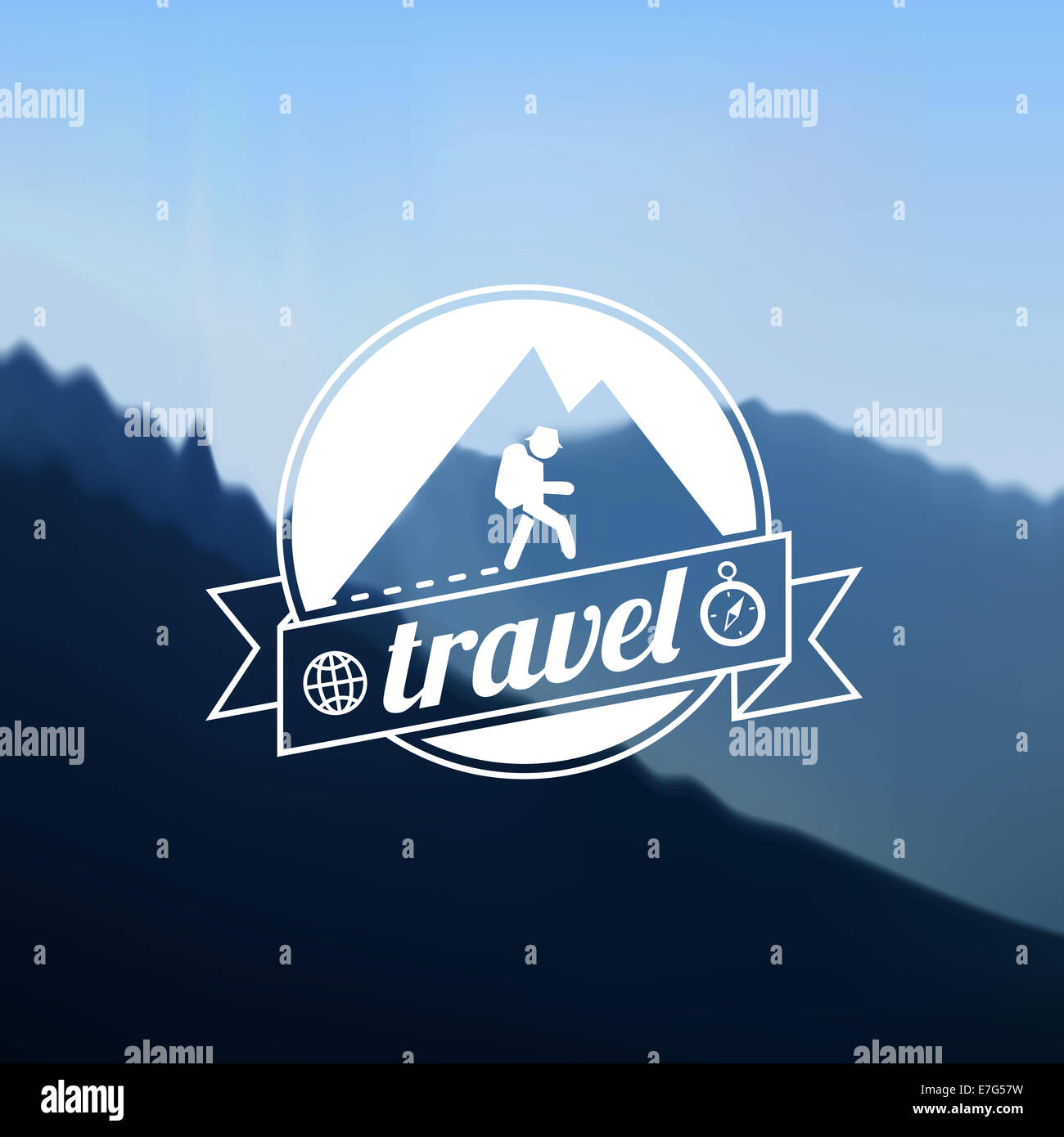 Diseño de logotipo de viajes de turismo Foto de stock