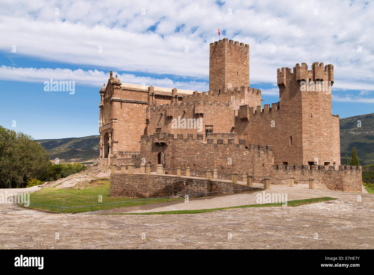 Castillo de Javier en Navarra, España. Foto de stock
