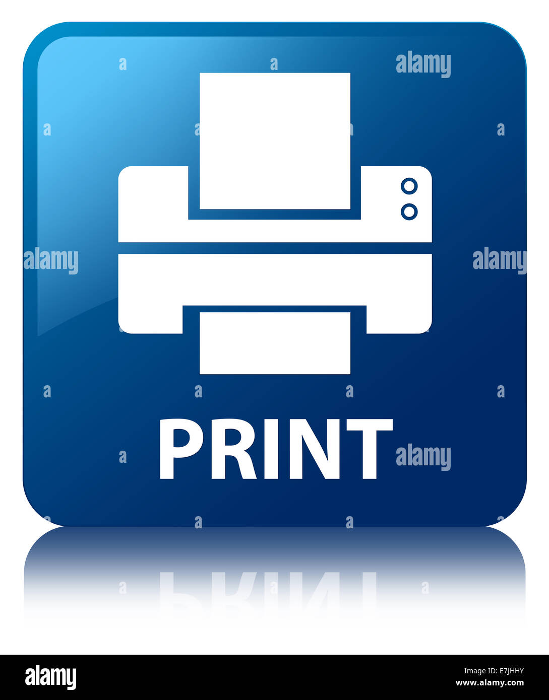 El icono de impresión (impresora) botón cuadrado azul Fotografía de stock -  Alamy