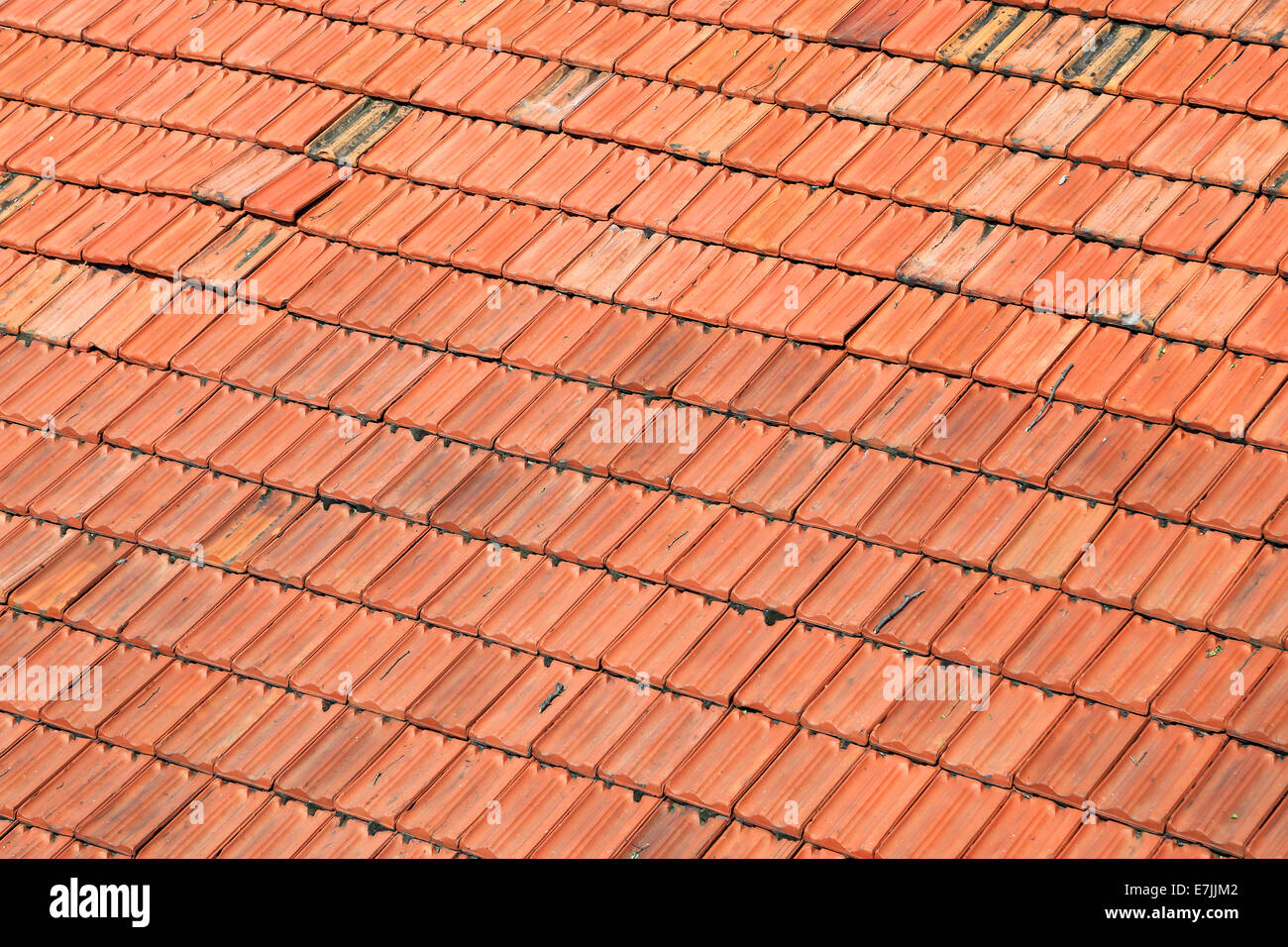 Red Roof Textura en mosaico Foto de stock