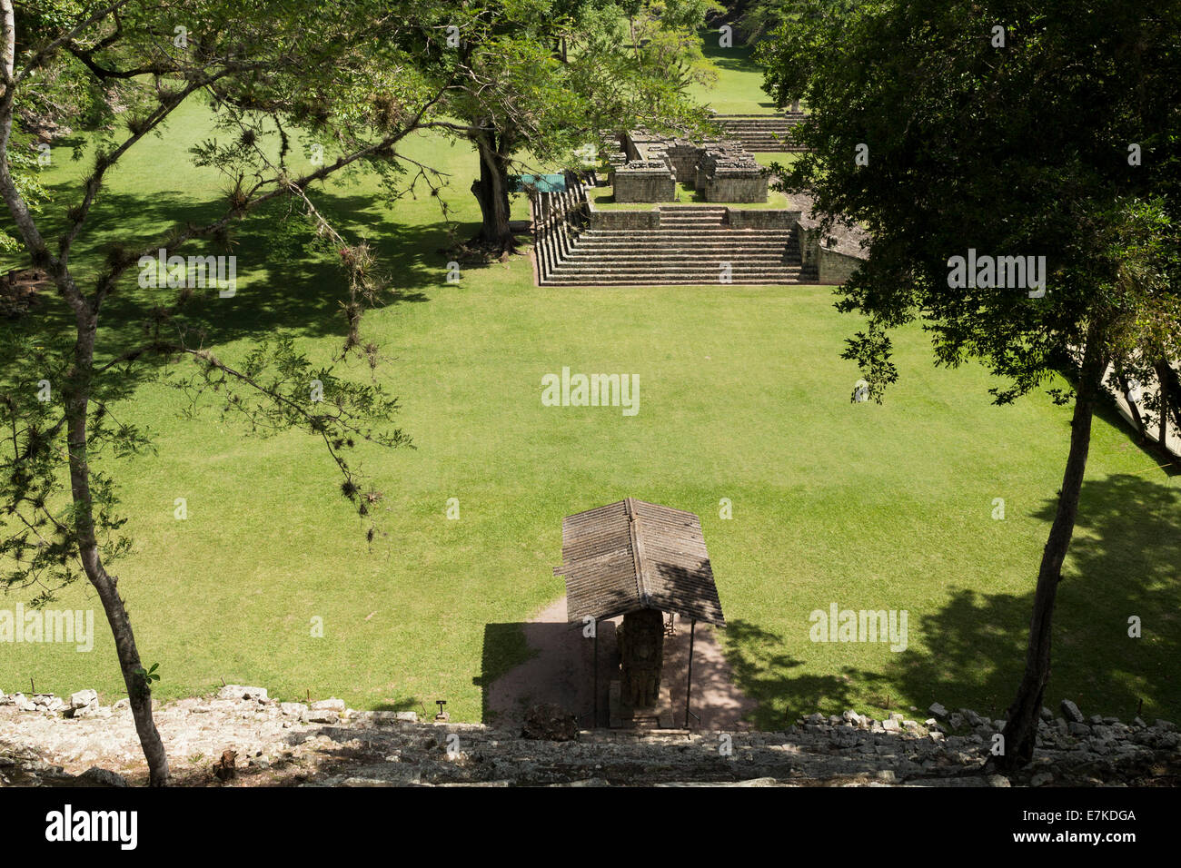 La Gran Plaza, el parque arqueológico de Copán Ruinas, Copán, Honduras