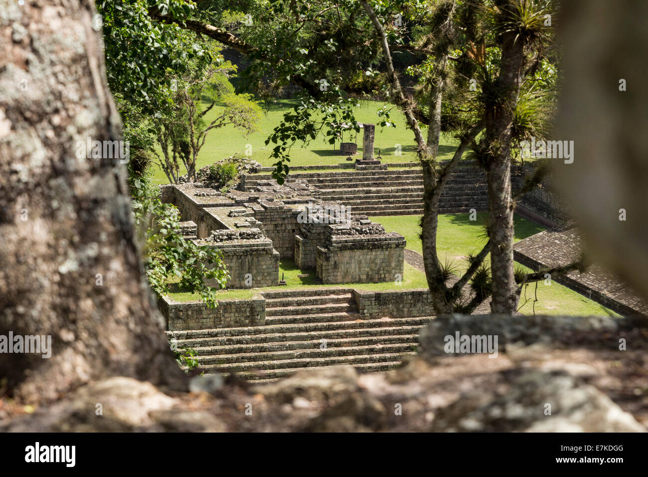 La Gran Plaza, el parque arqueológico de Copán Ruinas, Copán, Honduras