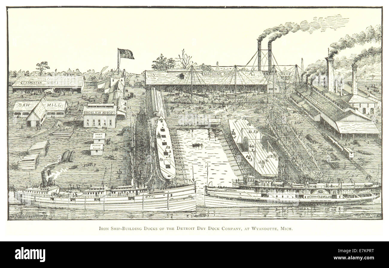 FARMER (1884), Detroit, p965 HIERRO MUELLES DE CONSTRUCCIÓN DE BUQUES DE LA DETROIT Dry Dock Company, en WYANDOTTE Foto de stock