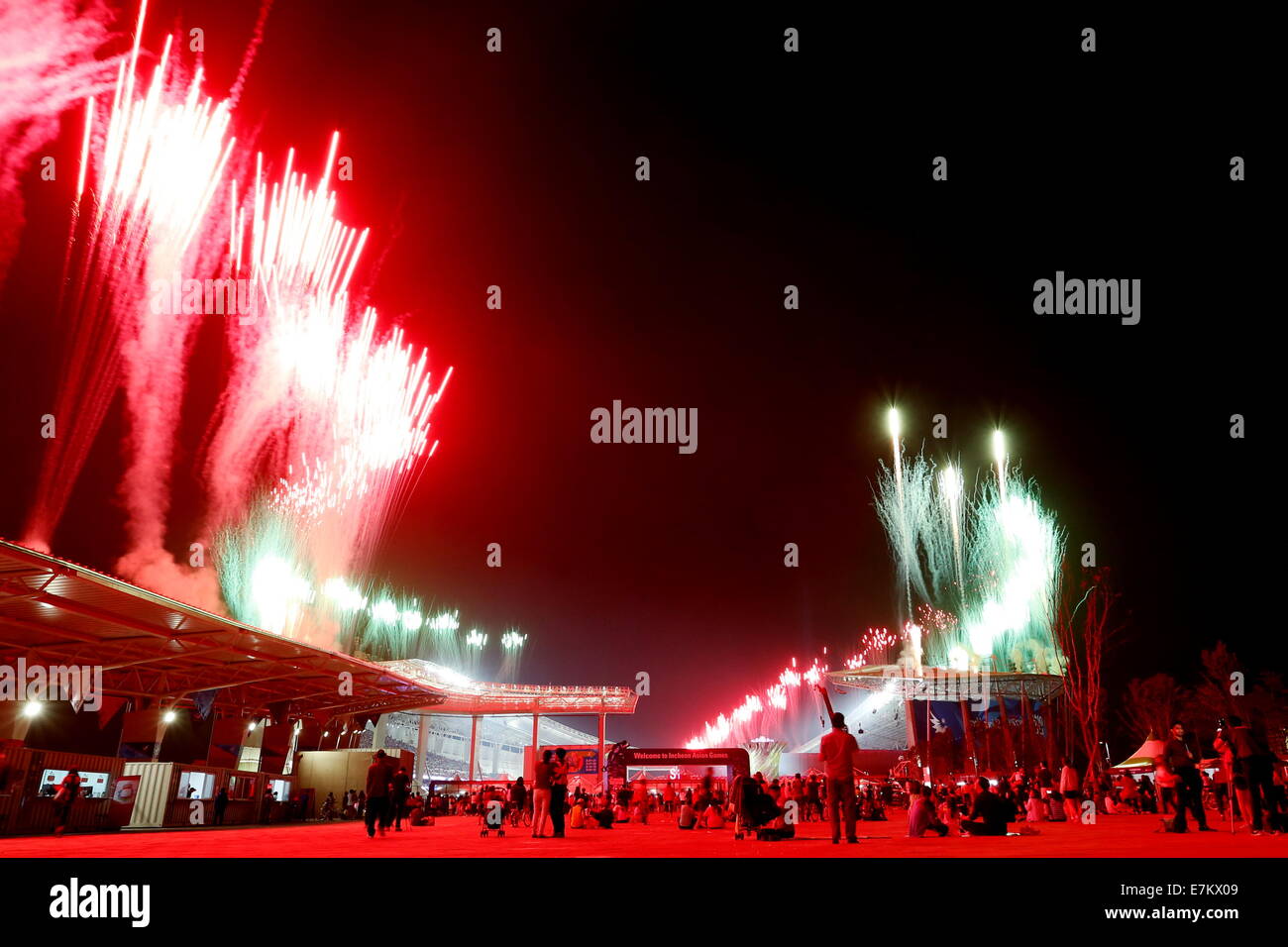 Incheon, Corea del Sur. 19 Sep, 2014. Vista general de la Ceremonia de Apertura : Ceremonia de Apertura en el estadio Asiad Incheon principal durante el 2014 en los Juegos Asiáticos de Incheon Incheon, Corea del Sur . © AFLO SPORT/Alamy Live News Foto de stock