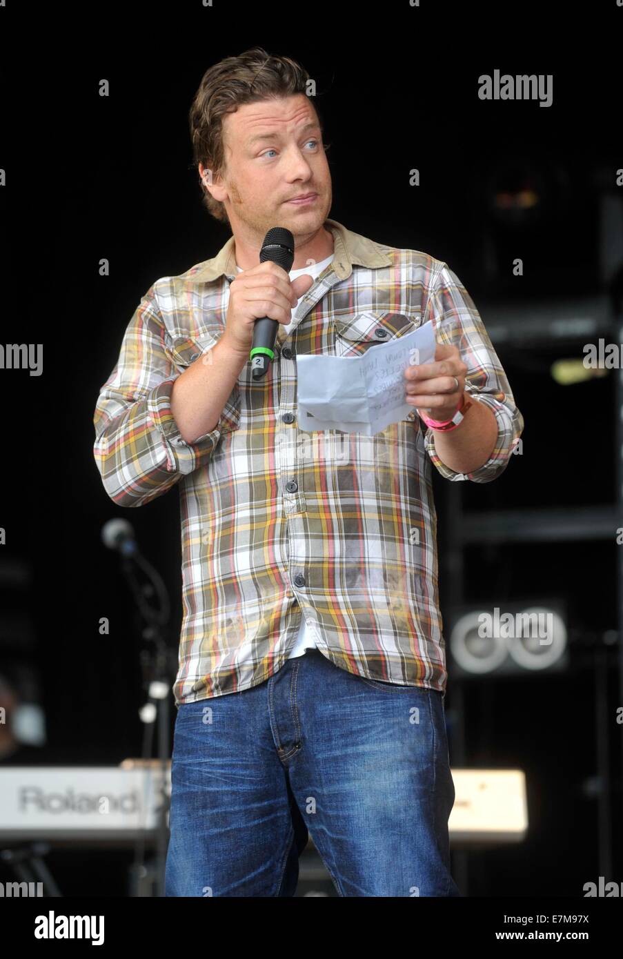 Jamie Oliver,celebrity,cocinar,chef,tv,bigfestival,cocina,demo, Foto de stock