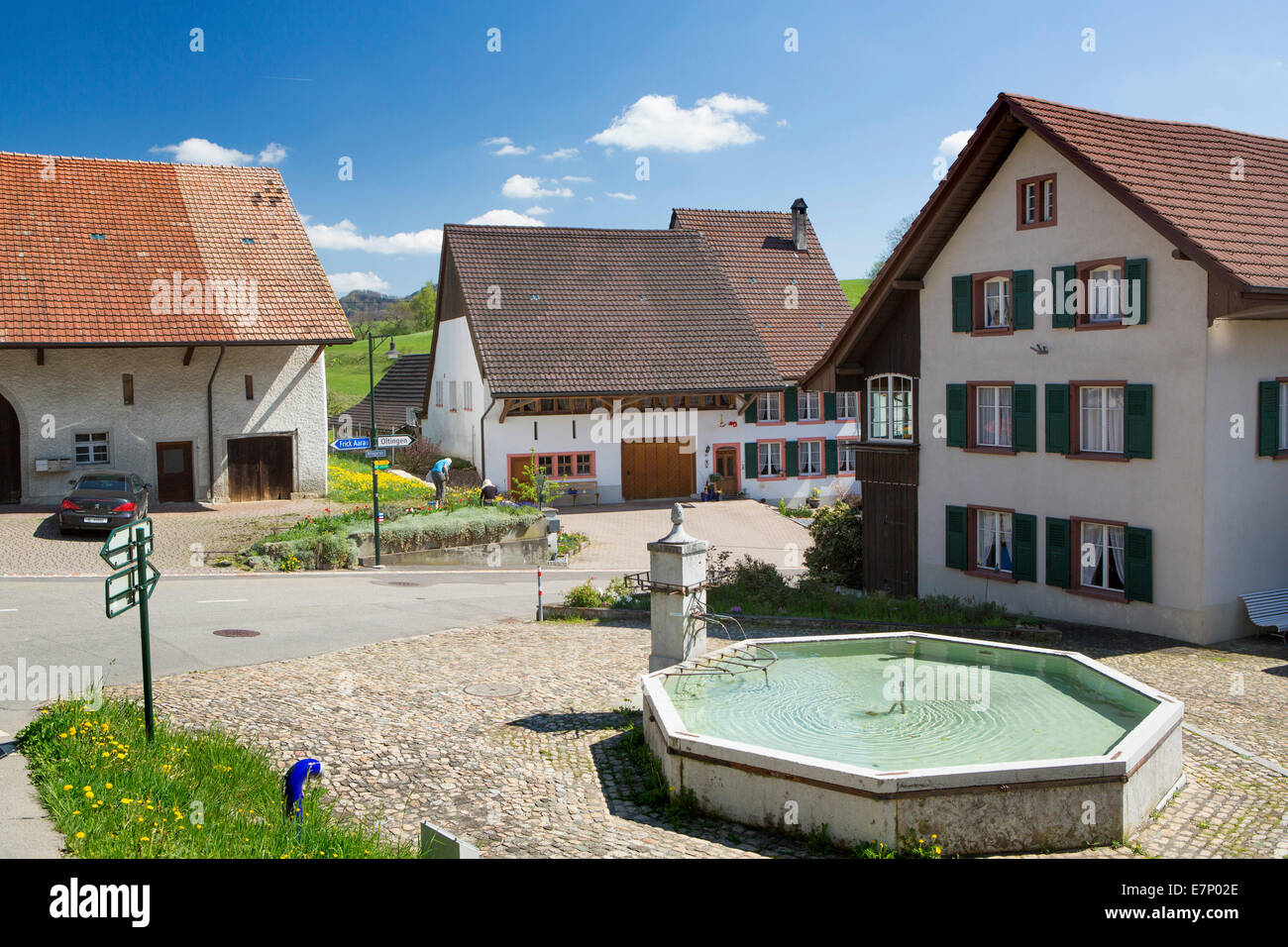 Anwil, muelle, cantón, tierra de Basilea, aldea Suiza, Europa Foto de stock